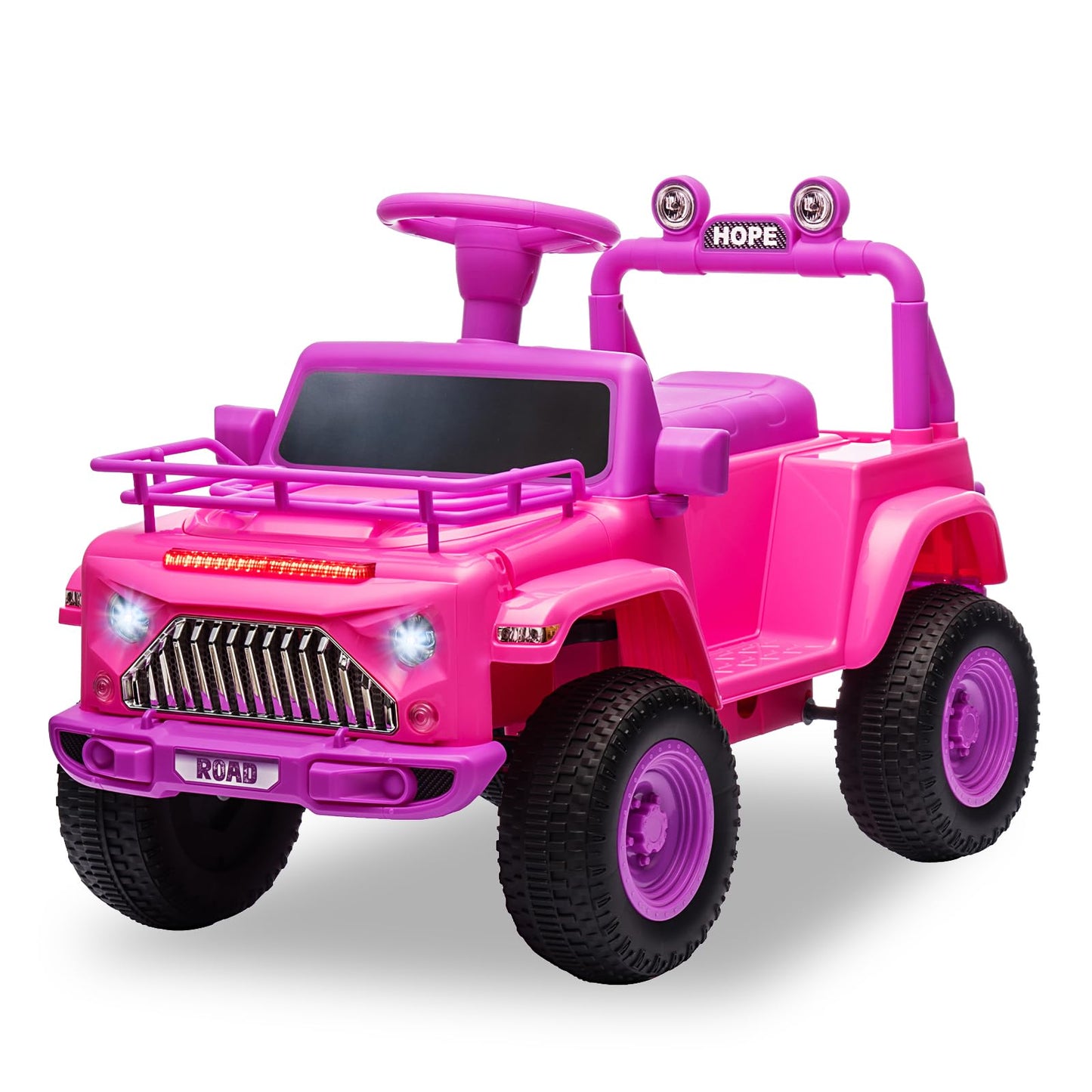 Garvee Ride - P Series: 6V Ride On Car for Toddlers - Battery Powered Electric Car with Music, LED Light, FM, Horn, Rear Storage, 4 Wheels - Pink