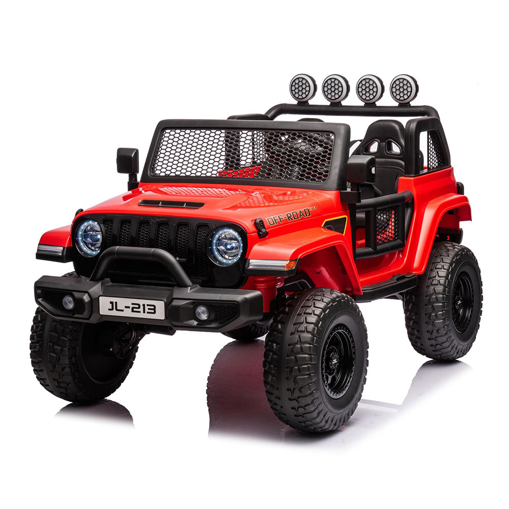 Garvee Ride - P Series: 24V 7AH Kids Ride on Truck Car 2 Seater Electric Vehicles for Toddles 2WD/4WD Switchable Battery Powered Cars with Remote Control, 4-Wheeler Suspension, LED Lights, MP3, Back Storage - Red