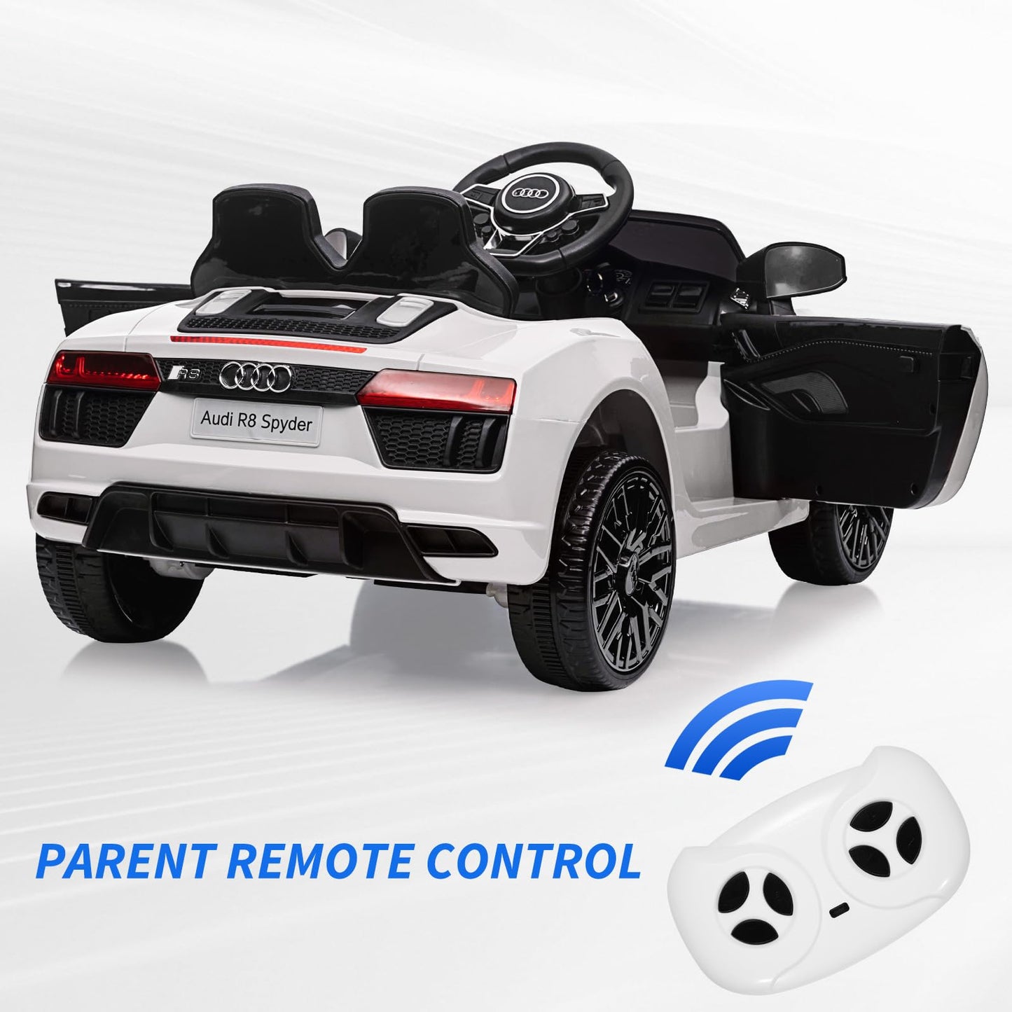 Garvee Ride - P Series: 12V Power Battery Electric Vehicles for 3-7 Toddlers, Licensed Toy Car with Remote Control, MP3 Player - White