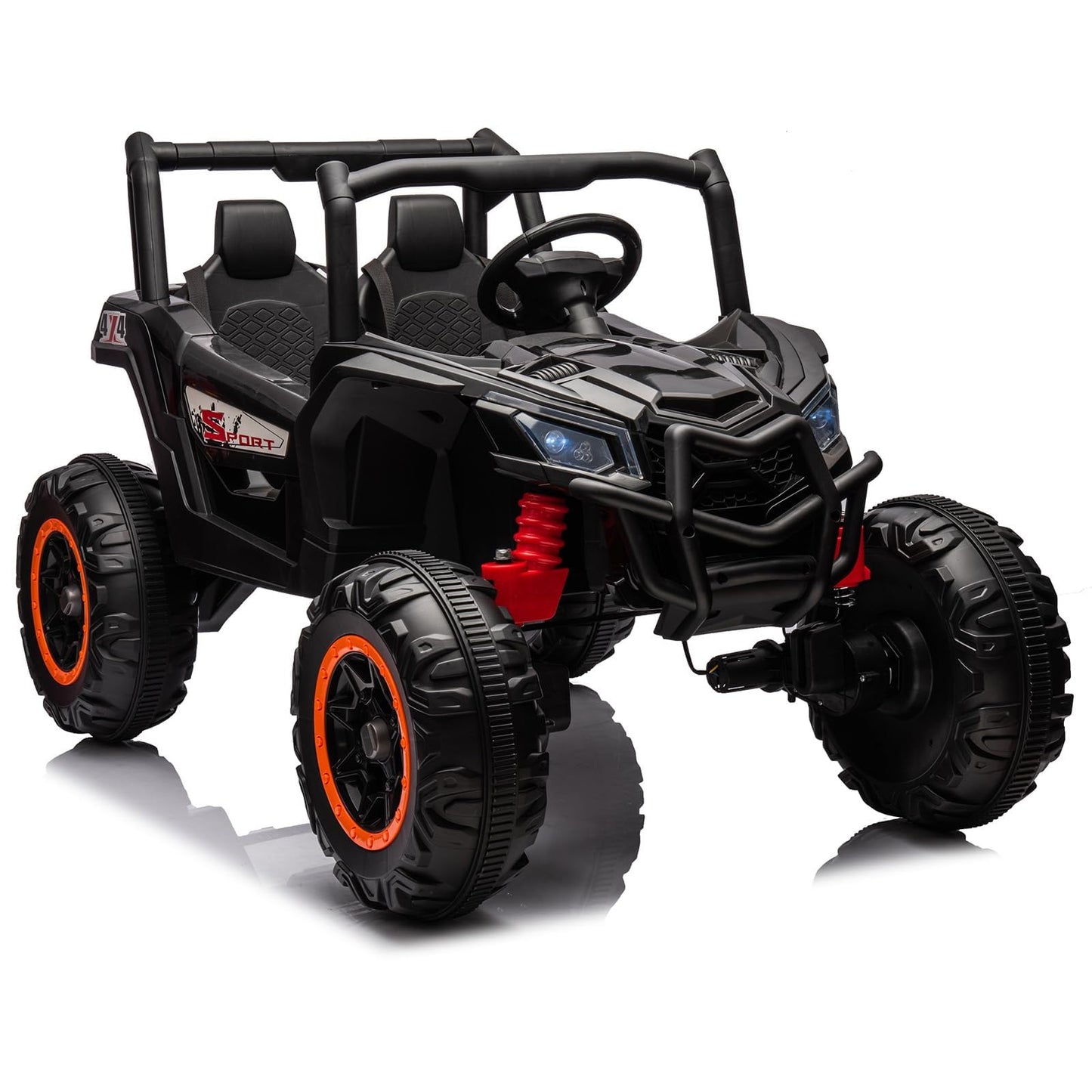 Garvee Ride - P Series: 2 Seater Ride on Car,12V Battery Powered Off-Road UTV Toy,Electric Car with Remote Control,Metal Frame,EVA Wheels,LED,Spring Suspension for 3-8 Boys&Girls - Black