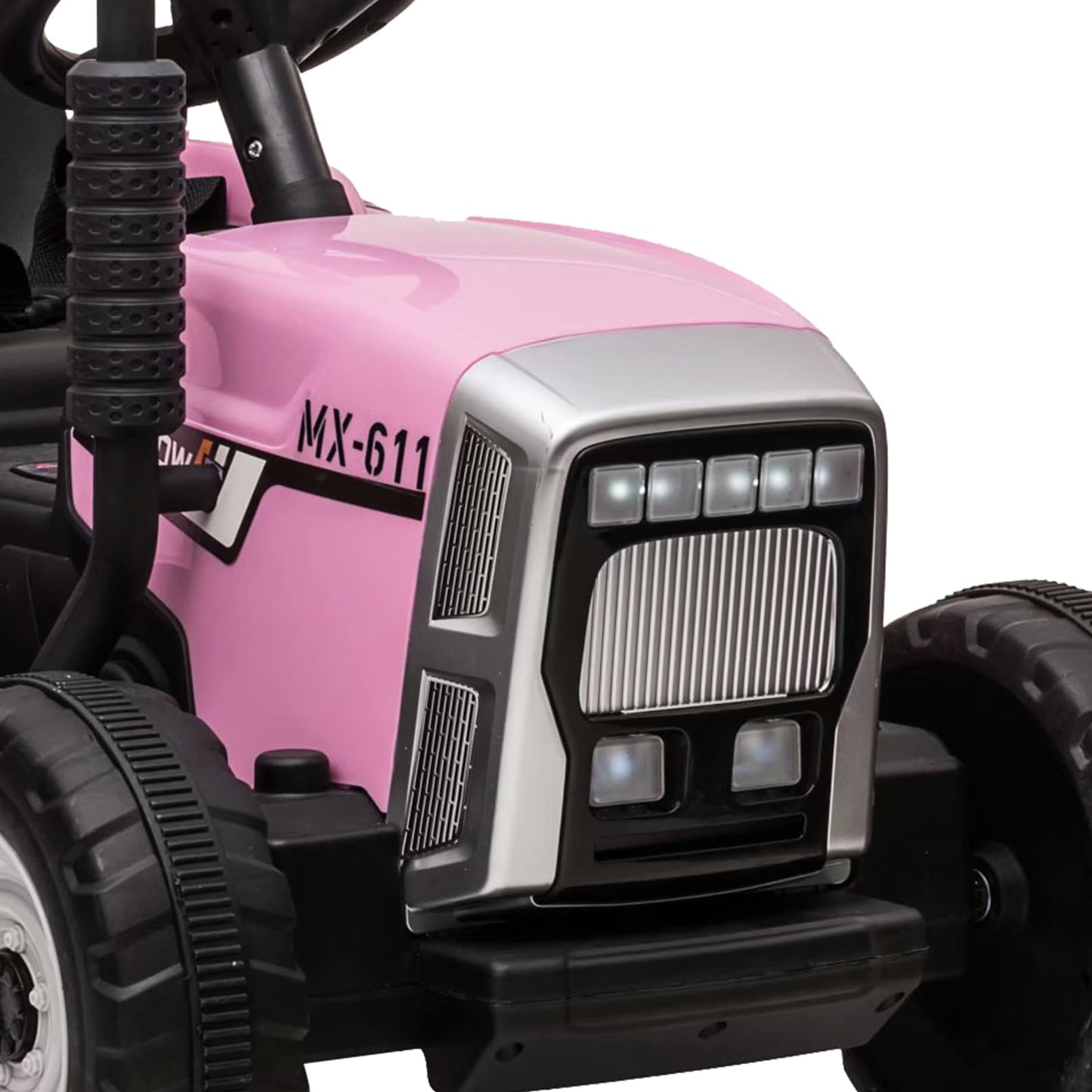 Garvee Ride - P Series: 12V Electric Tractor & Trailer for Kids, 3-6 Yrs - With RC - Pink / 35W