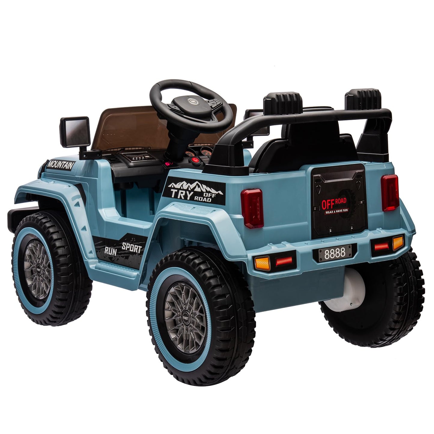 Garvee Ride - P Series: 12V Kids Ride-On Truck For Age 3+, Remote Control, LED, Music, 3 Speeds - Blue
