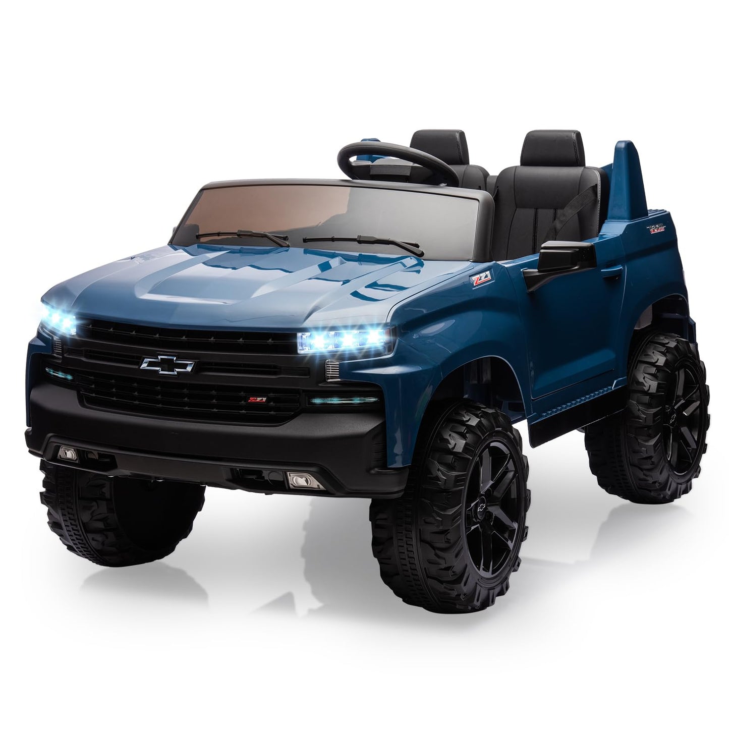 Garvee Ride - P Series: 24V 2-Seater Ride On Car For Kids For 3 - 8 years, Licensed Chevrolet Silverado - Blue