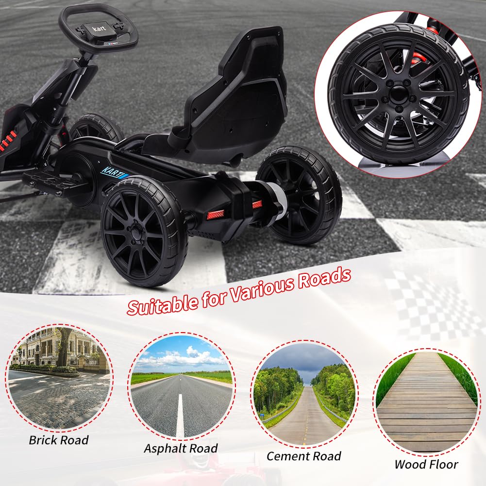 Garvee Ride - P Series: 12V Electric Go Kart for Kids,7Ah Battery Powered Car for Toddlers, Adjustable Seat, High/Low Variable Speeds,EVA Wheels, for 3-6 Years - Black