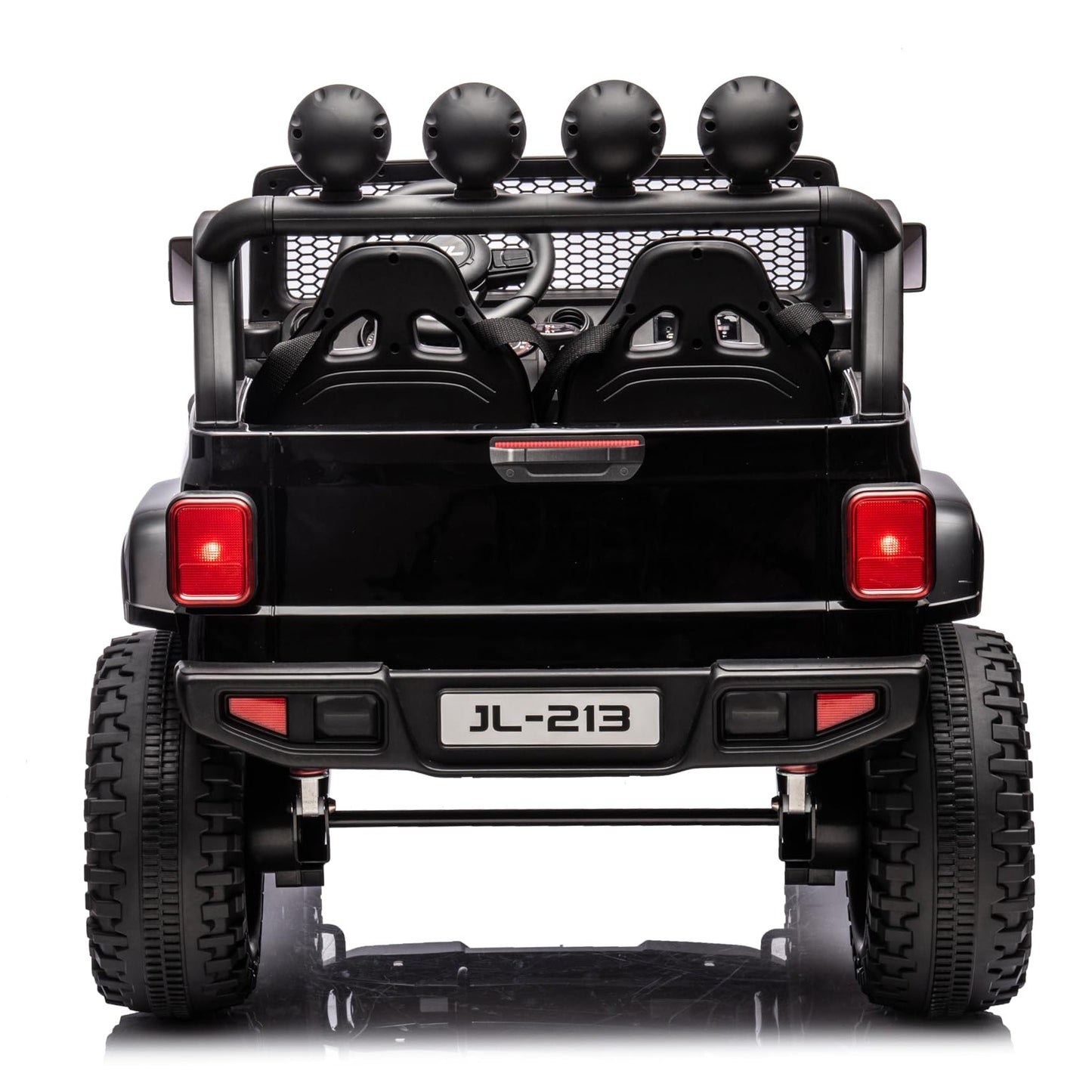 Garvee Ride - P Series: 24V 7AH Kids Ride on Truck Car 2 Seater Electric Vehicles for Toddles 2WD/4WD Switchable Battery Powered Cars with Remote Control, 4-Wheeler Suspension, LED Lights, MP3, Back Storage - Black