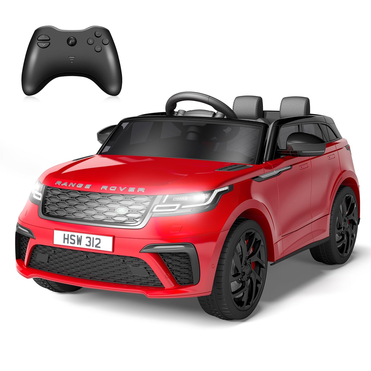 Garvee Ride - P Series: 3-8, 12V Licensed Land Rover Ride Electric Car for Kids with Parent Remote Control, MP3 Player, Rocking, Pull Rod - Red