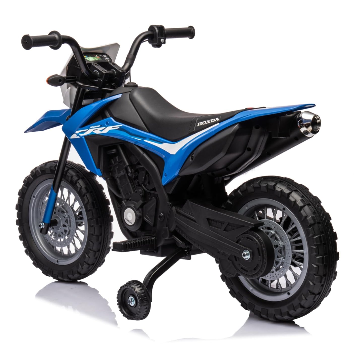 Garvee Ride - P Series: Kids Electric Ride on Motorcycle, Licensed Honda Battery Powered Motorbike Toy, with Training Wheels, Rechargeable Battery, Headlight, Engine Sounds, for Children Girls Boys - Blue