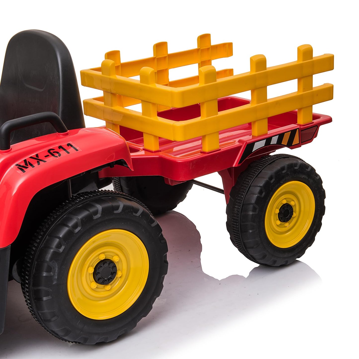 Garvee Ride - P Series: 12V Electric Tractor & Trailer for Kids, 3-6 Yrs - With RC - Red / 25W
