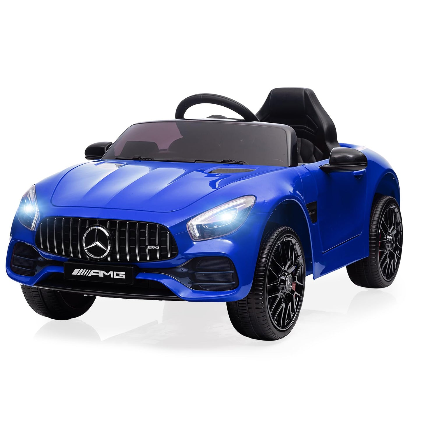 Garvee Ride Car for Kids, 12V Power Battery Electric Vehicles for 3-7 Toddlers, Licensed Mercedes-Benz with Remote Control, MP3 Player - Blue
