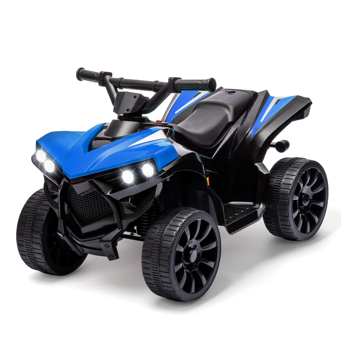 Garvee Ride - P Series: 6V Quad ATV for Kids Toddler 3+ years, Max 55lb Capacity, With LED, Music, Foot Pedal, Wear-Resistant Wheels, 1.9 MPH - Blue