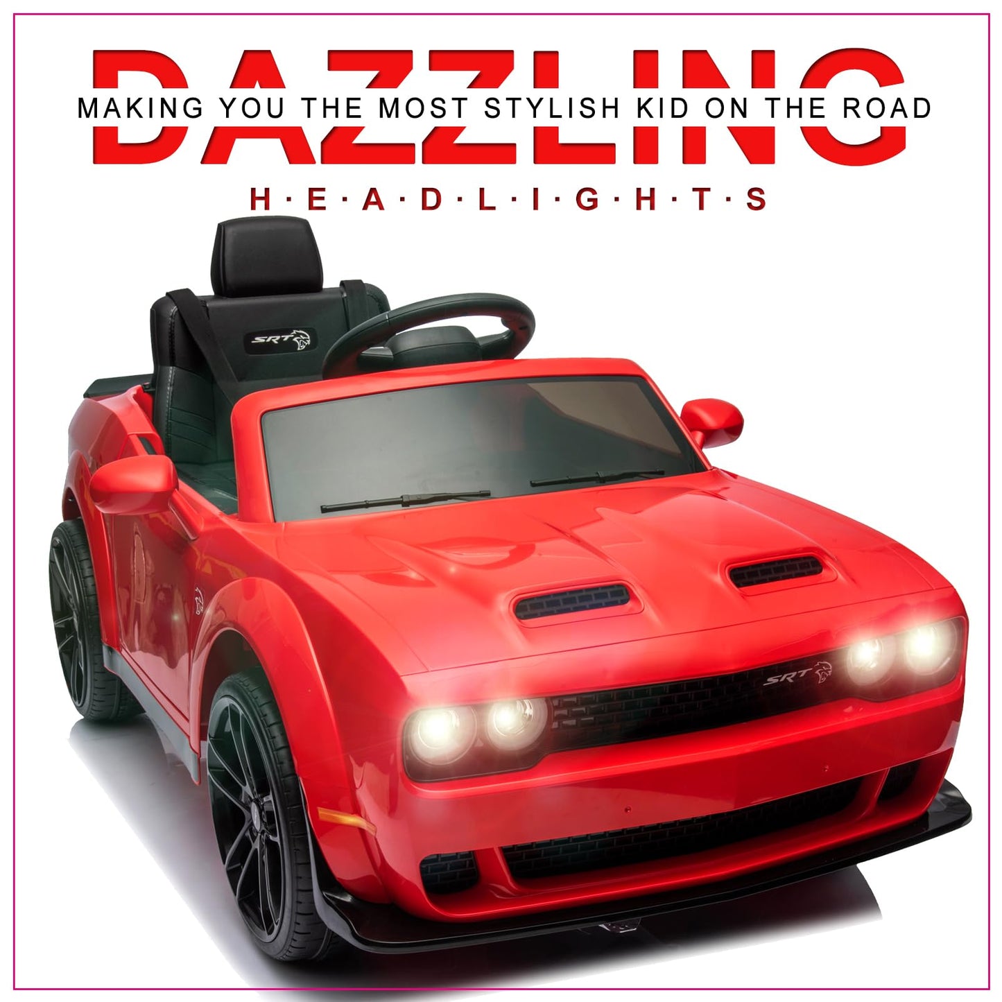 Garvee Ride - P Series: 12V Electric Vehicles Battery Powered with Remote Control, LED Lights, Bluetooth, MP3 for Boys Girls - Red