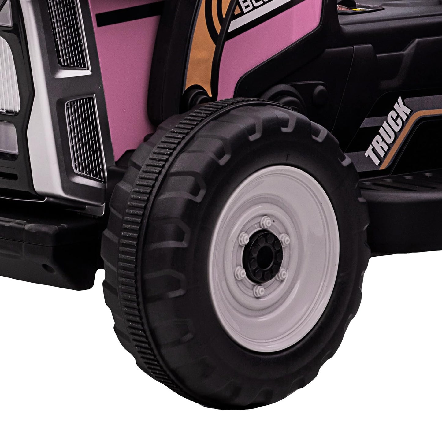 Garvee 12V Kids Ride on Excavator with Parental Remote Control, Electric Powered Construction Vehicle for Toddler with Bucket,Headlights,Horn,Gear Shift,Music for 3-6 Years(EVA Tires) - Pink