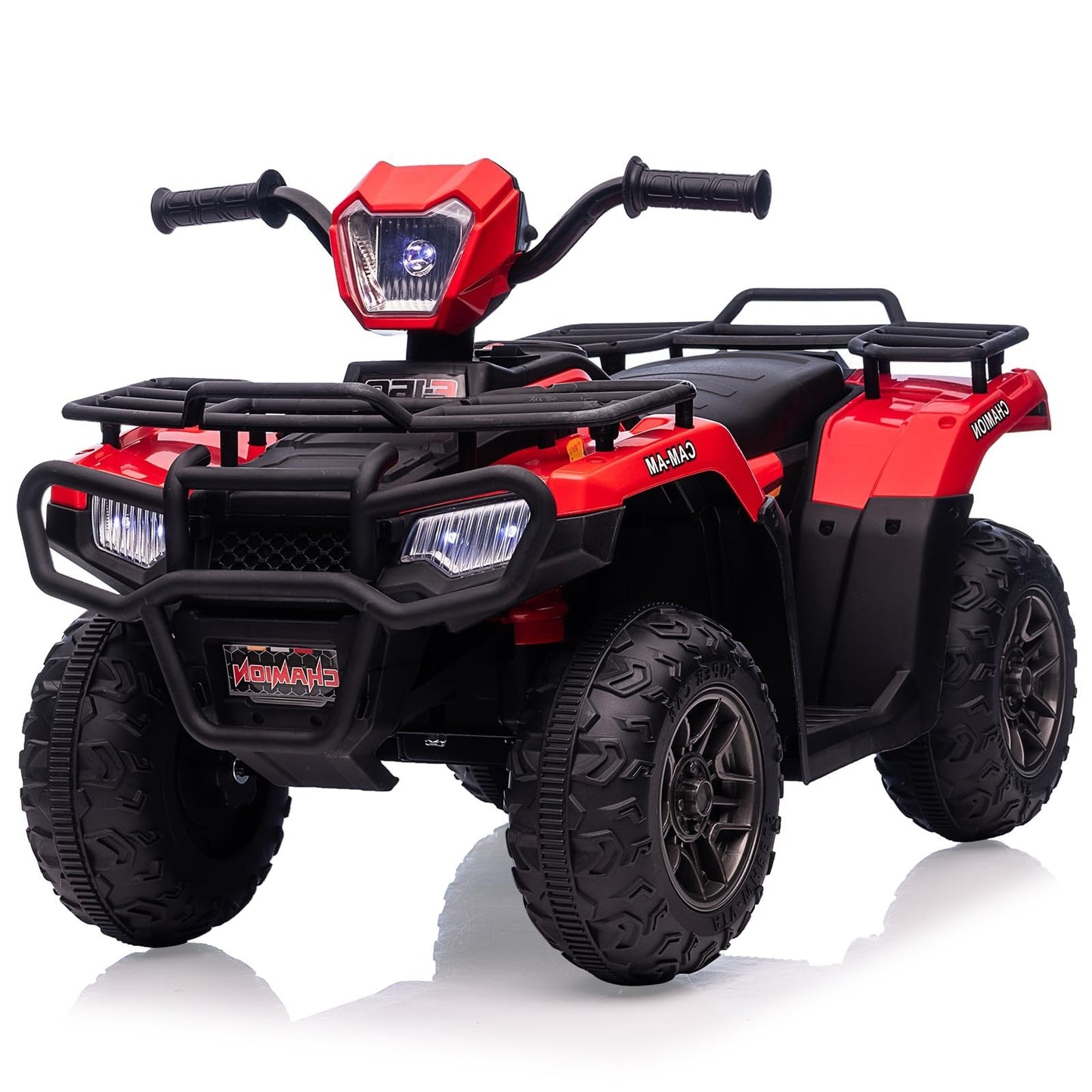 Garvee Ride - P Series: 12V Ride on Quad ATV for Kids, Electric Vehicle for Toddlers, High/Low 2.2mph Safety Speed for Child, Forward/Backward,LED Light, Music,USB for Boys Girls Gift- Red