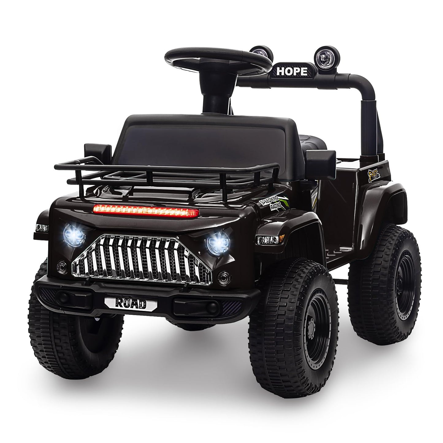 Garvee Ride - P Series: 6V Ride On Car for Toddlers - Battery Powered Electric Car with Music, LED Light, FM, Horn, Rear Storage, 4 Wheels - Black