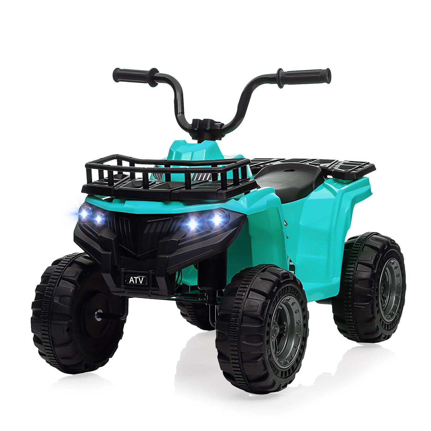 Garvee Ride - P Series: 12V Kids Ride On Electric Quad ATV, Ride Car Toy with Bluetooth Audio,High/Low Speed, LED Headlights, Battery Indicator & Radio Orange - Green