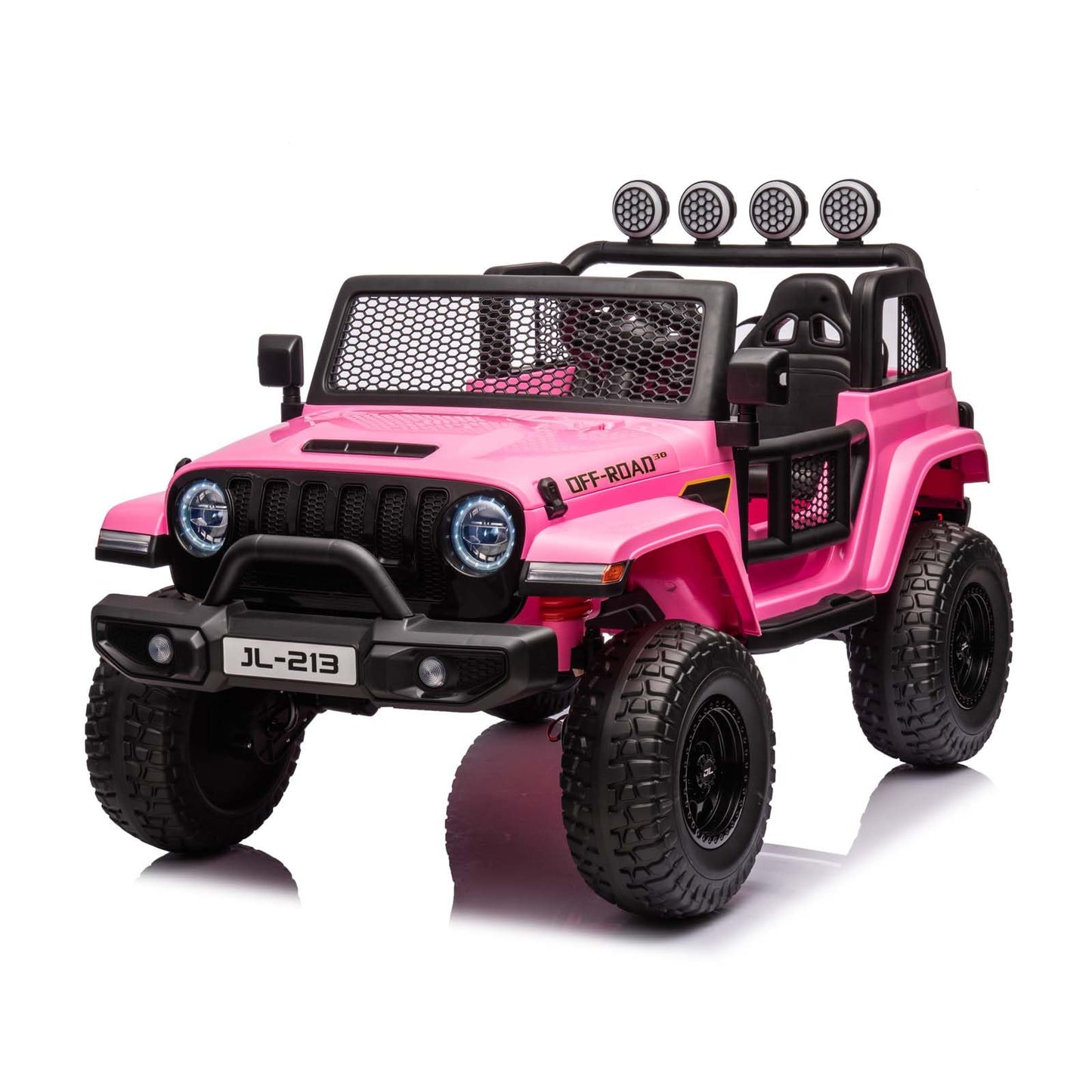 Garvee Ride - P Series: 24V 7AH Kids Ride on Truck Car 2 Seater Electric Vehicles for Toddles 2WD/4WD Switchable Battery Powered Cars with Remote Control, 4-Wheeler Suspension, LED Lights, MP3, Back Storage - Pink