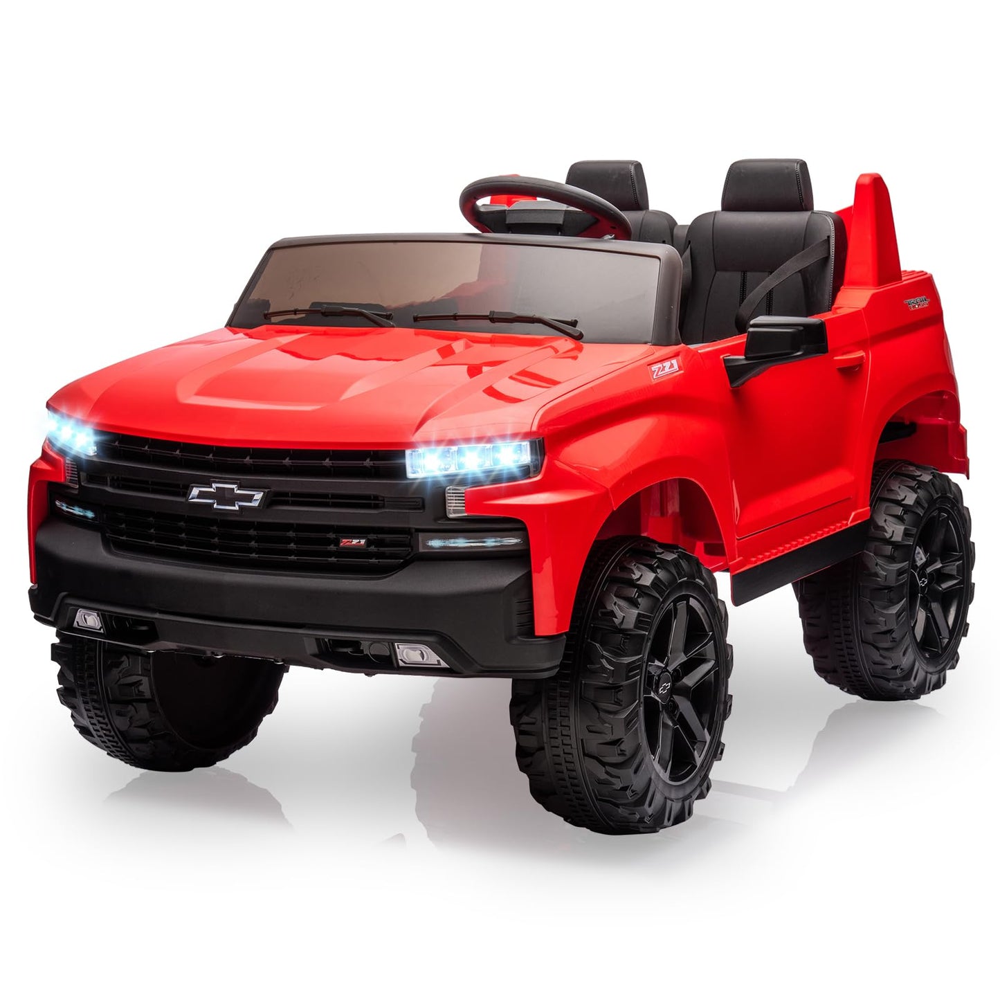 Garvee Ride - P Series: 24V 2-Seater Ride On Car For Kids For 3 - 8 years, Licensed Chevrolet Silverado - Red