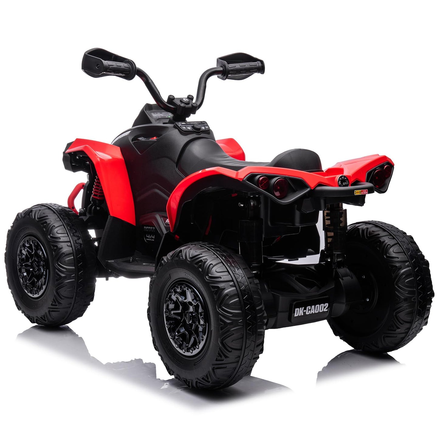 Garvee Ride - P Series: 12V Ride on Toy Car Bombardier Licensed BRP Can-am 4 Wheeler Quad Electric Vehicle, w/LED Lights, Spring Suspension, Bluetooth, Music, USB, Treaded Tires, White - Red
