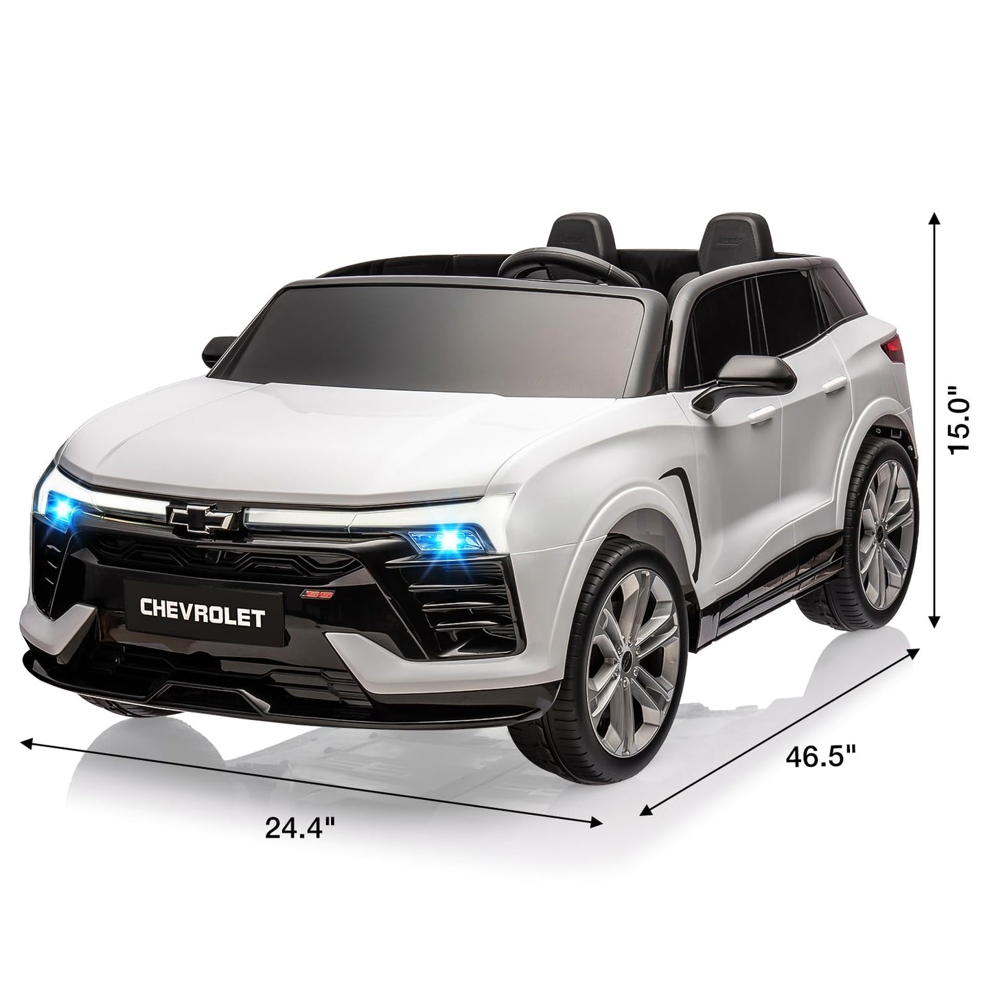 Garvee Ride - P Series: 24V 2-Seater Chevrolet Blazer Kids Car with Remote Control, Bluetooth - White