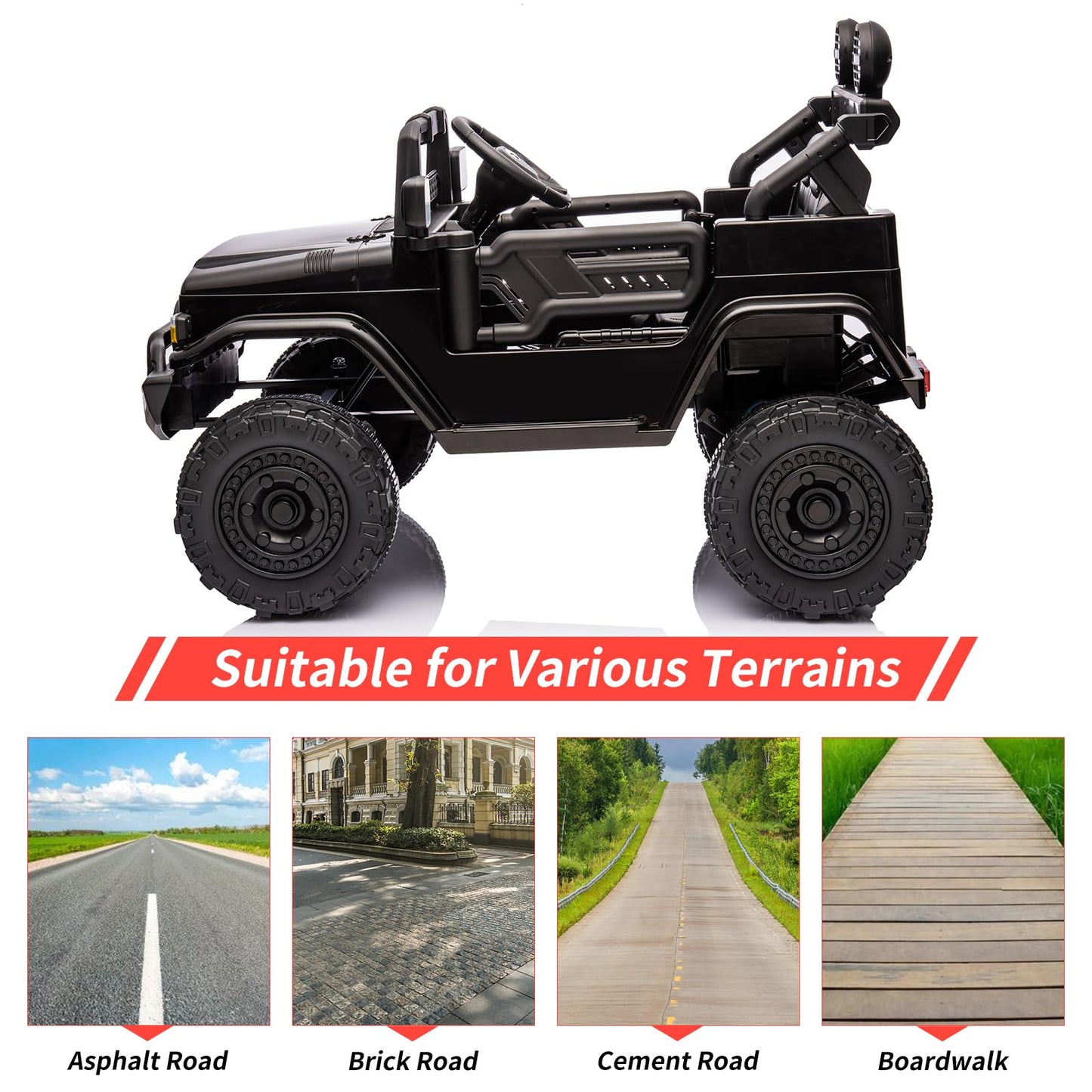Garvee Ride - P Series: 12V Ride-On Truck for Kids: Remote Control, Battery Powered Electric Car, Music, LED Lights, Suspension System, Double Doors, Safety Belt, Ride-On Toy