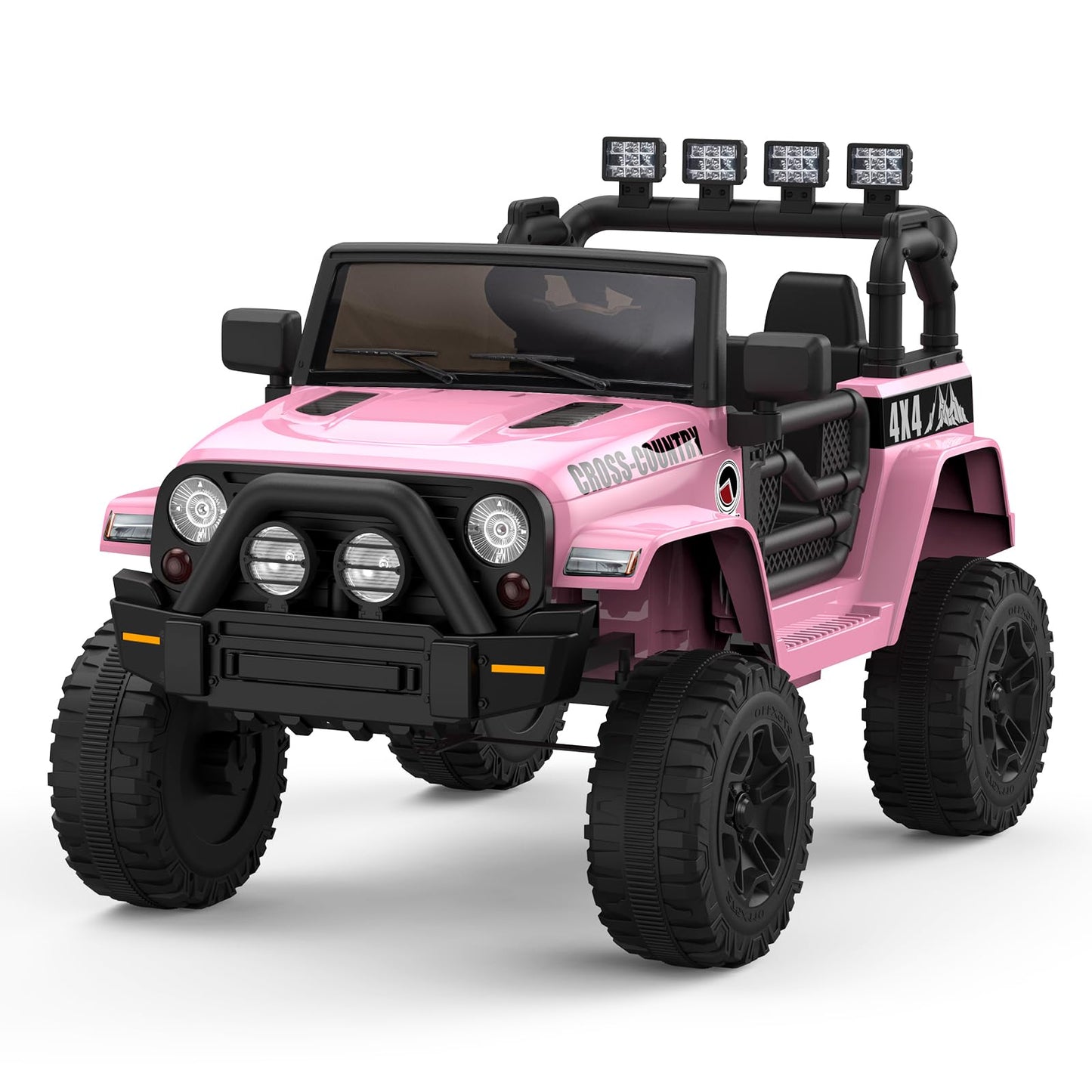Garvee Ride - P Series: 12V Kids Ride On Truck Car w/Parent Remote Control, Spring Suspension, Led Lights,3 Speed Adjustable, Kids Gift for Boys and Girls - Pink