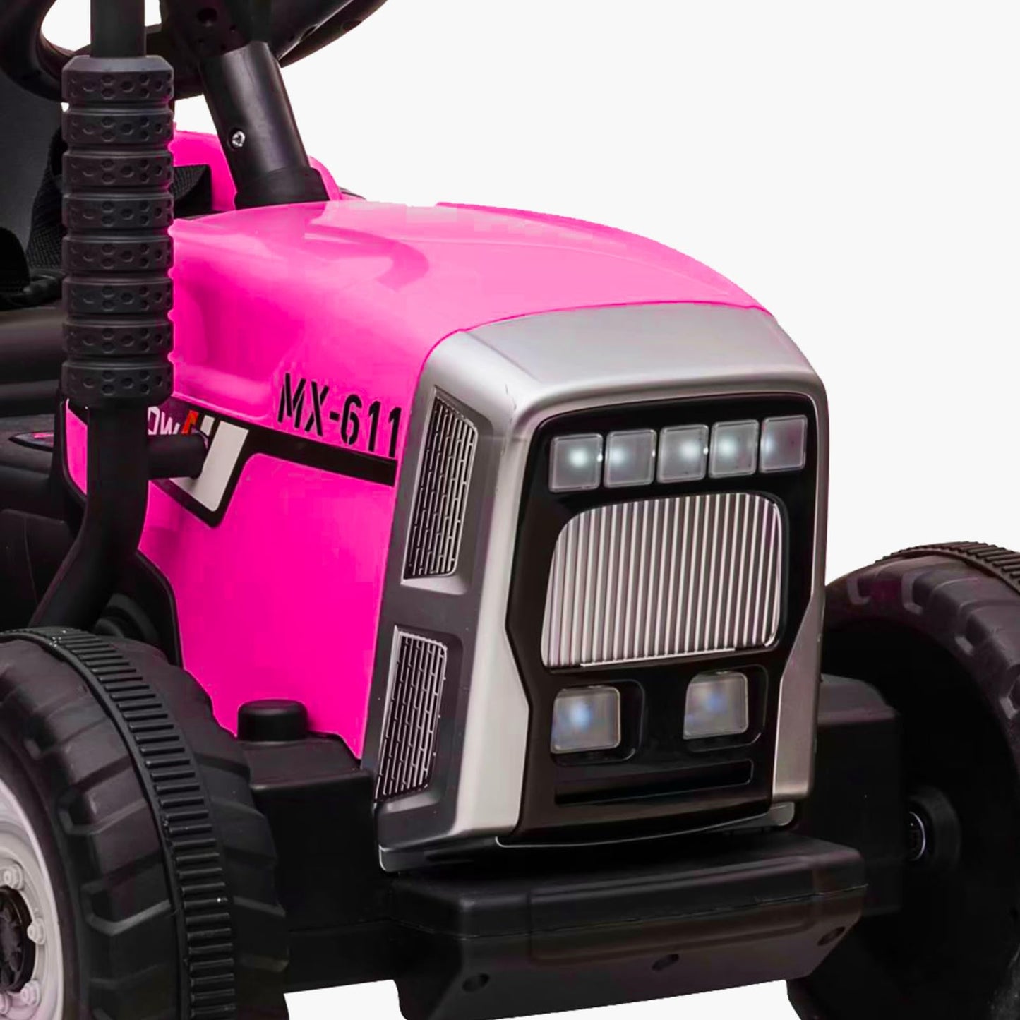 Garvee Ride - P Series: 12V Electric Tractor & Trailer for Kids, 3-6 Yrs - With RC - Rose / 35W