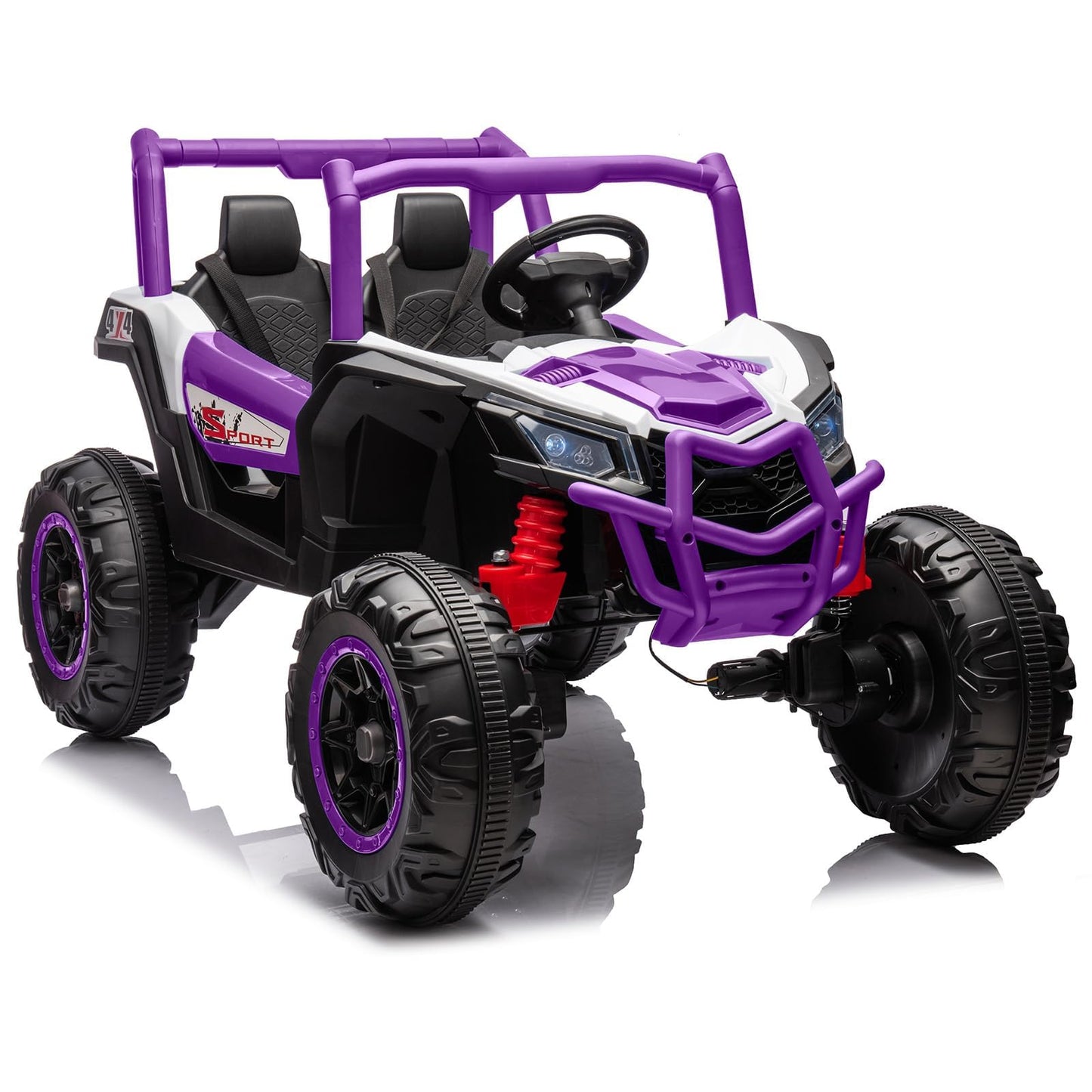 Garvee Ride - P Series: 2 Seater Ride on Car,12V Battery Powered Off-Road UTV Toy,Electric Car with Remote Control,Metal Frame,EVA Wheels,LED,Spring Suspension for 3-8 Boys&Girls - Purple