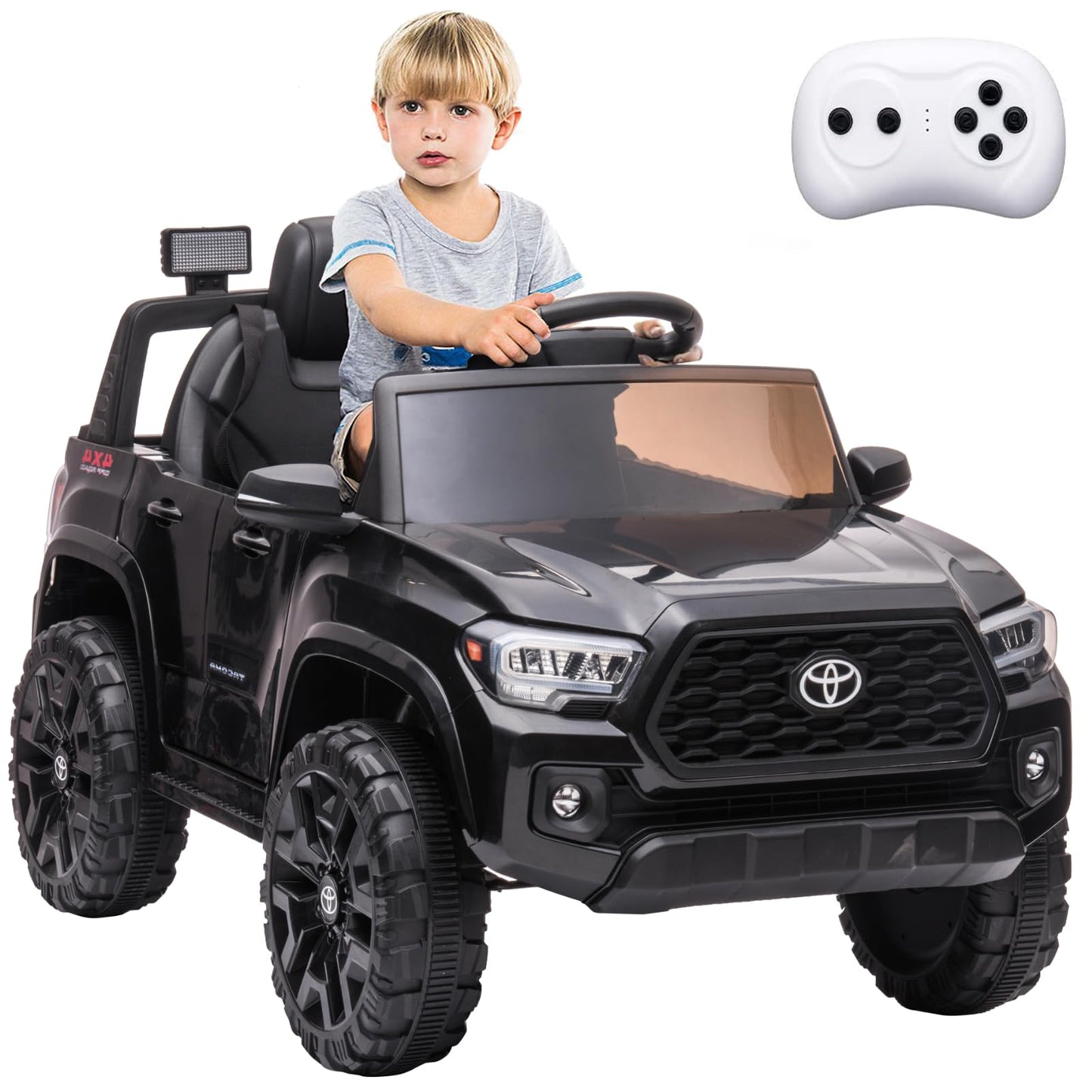 Garvee Ride - P Series: 12V Toyota Tacoma Kids Car, Spring Suspension, with LED Light - Black
