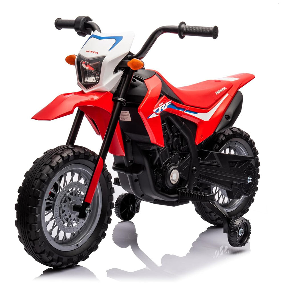 Garvee Ride - P Series: Kids Electric Ride on Motorcycle, Licensed Honda Battery Powered Motorbike Toy, with Training Wheels, Rechargeable Battery, Headlight, Engine Sounds, for Children Girls Boys - Red