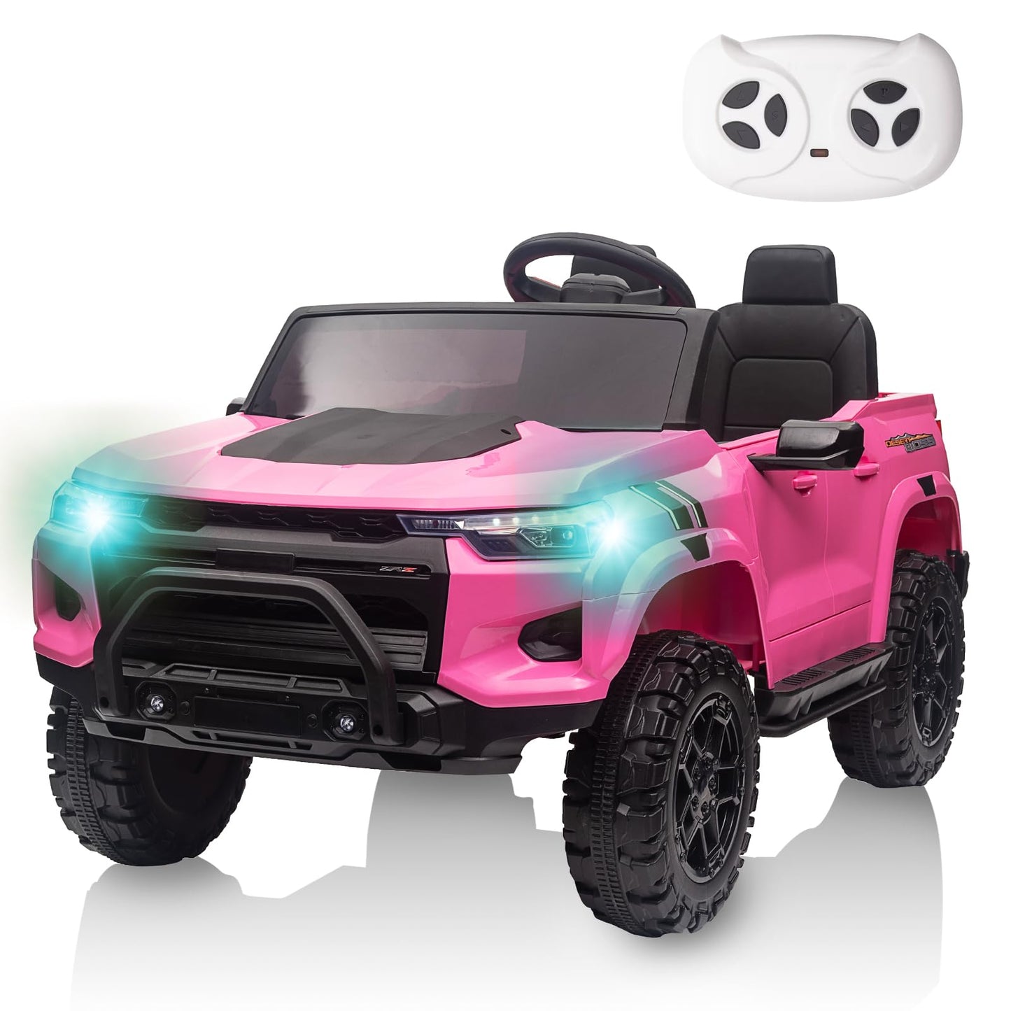 Garvee Ride - P Series: 2 Seater Ride on Car Electric Vehicles w/Remote Control, 24V Battery, Dual Drive, LED Lights, Bluetooth, MP3, Kids Electric Vehicles with Spring Suspension, Pink