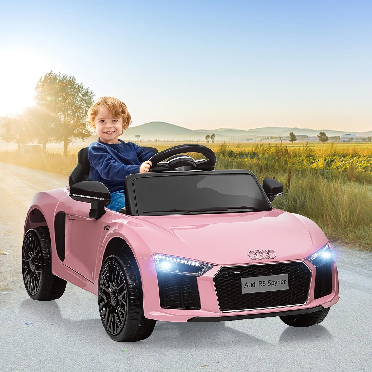 Garvee Ride - P Series: 12V Power Battery Electric Vehicles for 3-7 Toddlers, Licensed Toy Car with Remote Control, MP3 Player - Pink