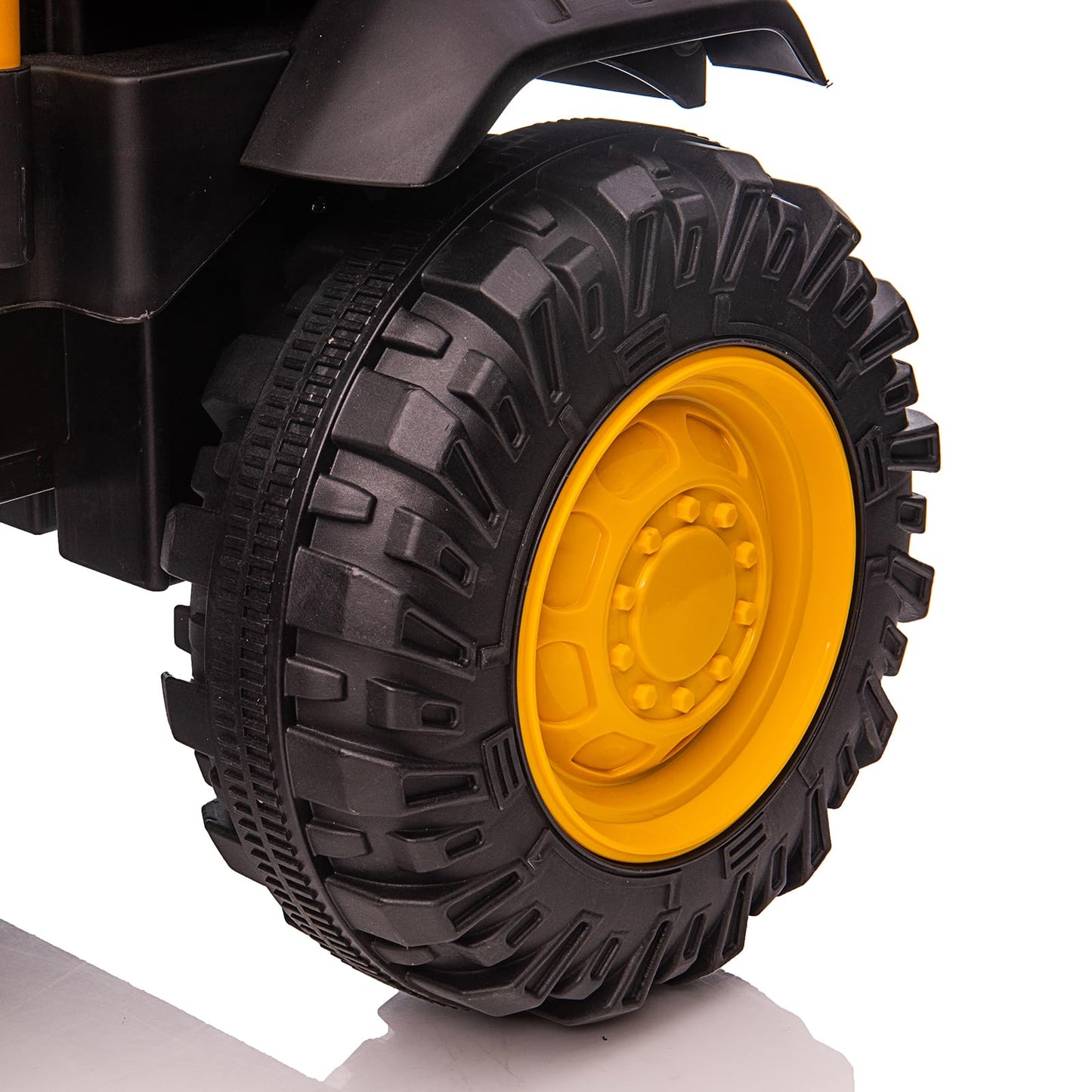 Garvee Ride - P Series: 24V Ride On Truck with Remote Control Electric UTV Vehicles with Dump Bed, 4WD Power 4x200W Motors,4xSpring Suspension, 3 Speeds, 2 Seater Kids Ride On Toys Best Gifts for Kids - Black