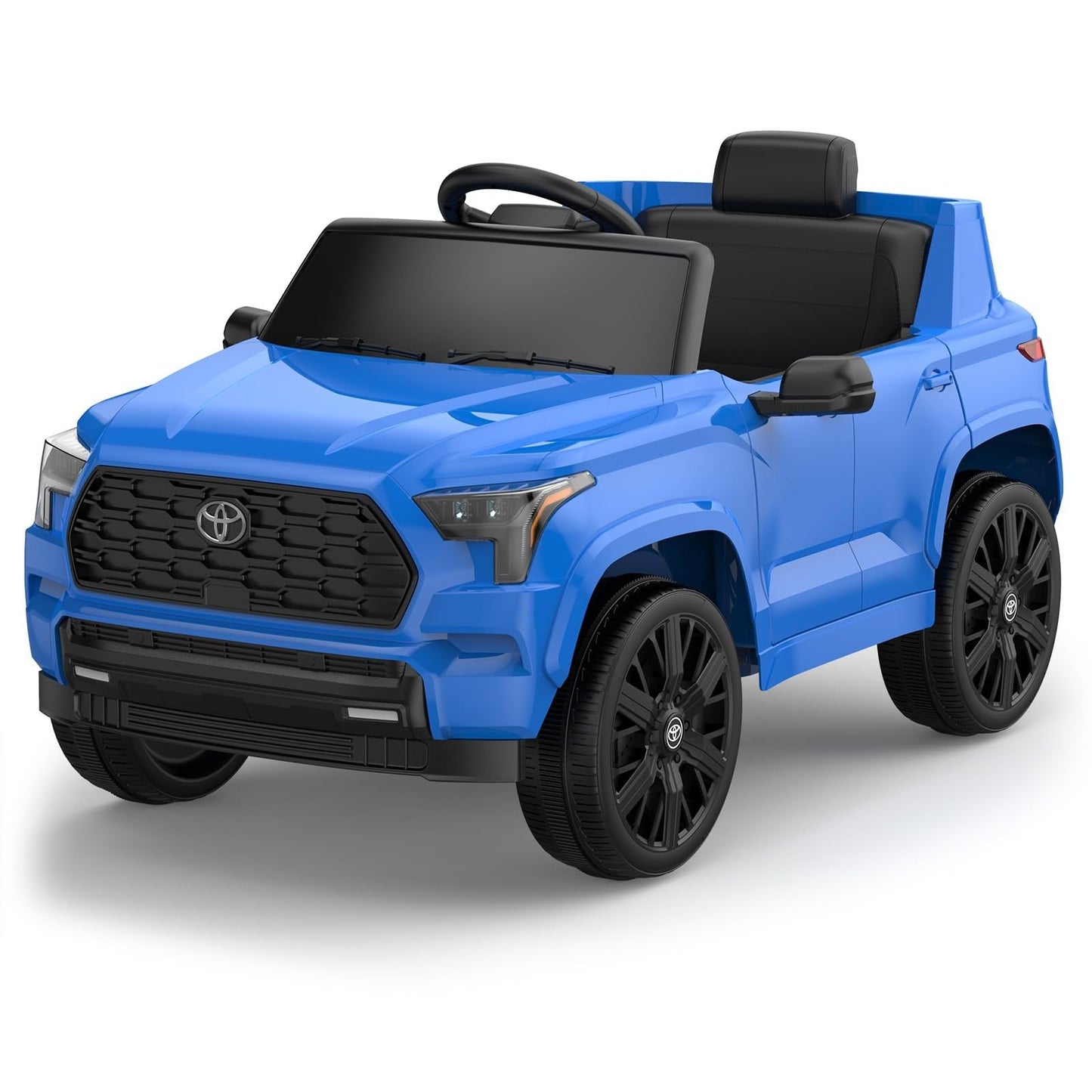 Garvee Ride on Truck Car, 12V Licensed Toyota Electric Cars for Kids, Ride on Toys with Remote Control, Spring Suspension, LED Lights, Bluetooth, 3 Speeds - Blue