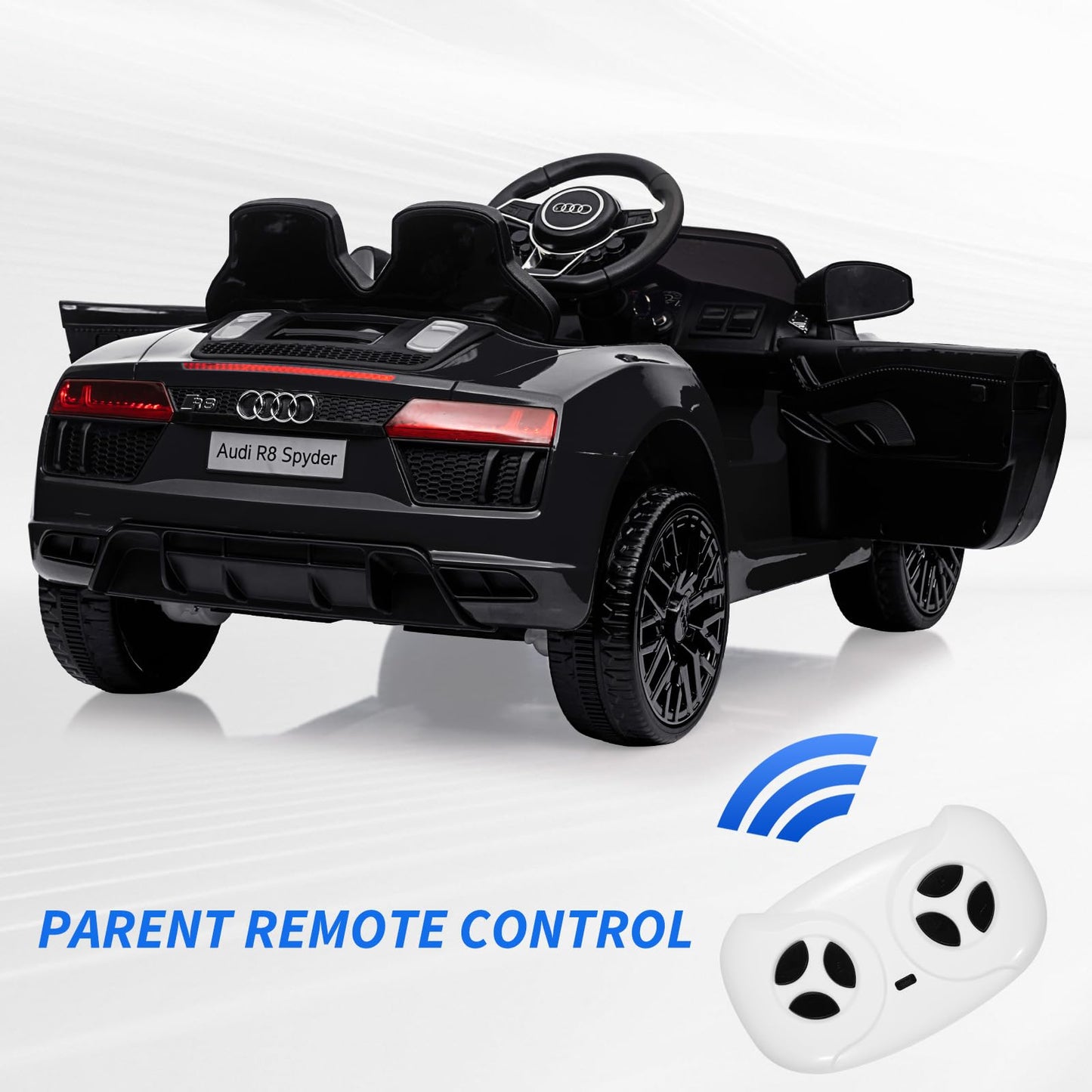 Garvee Ride - P Series: 12V Power Battery Electric Vehicles for 3-7 Toddlers, Licensed Toy Car with Remote Control, MP3 Player - Black