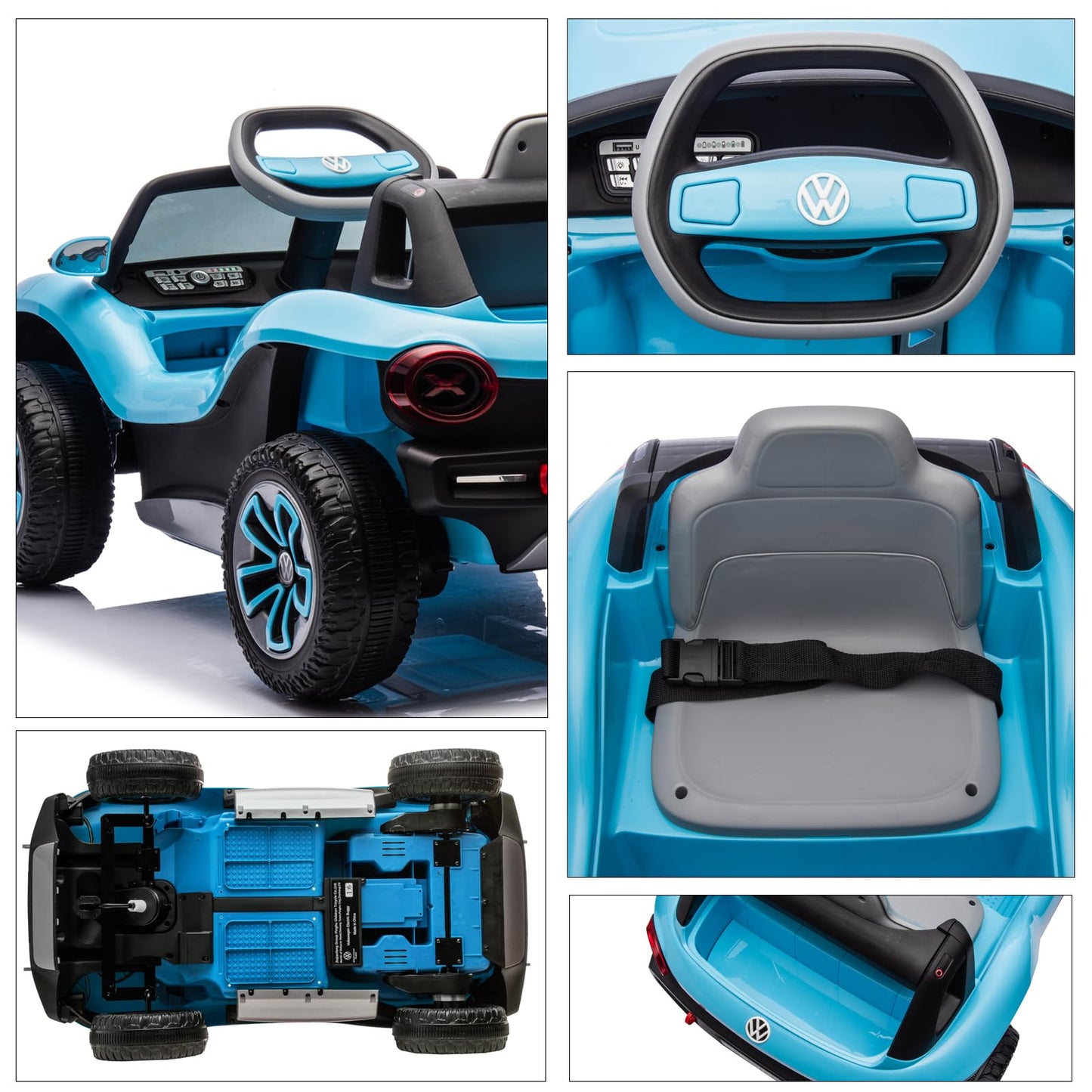 Garvee Ride - P Series: 12V Ride-On Toy With Remote Control | LED Lights, MP3, and Bluetooth | For Boys and Girls, Blue