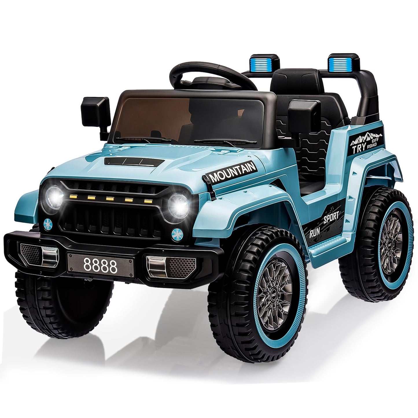 Garvee Ride - P Series: 12V Kids Ride-On Truck For Age 3+, Remote Control, LED, Music, 3 Speeds - Blue