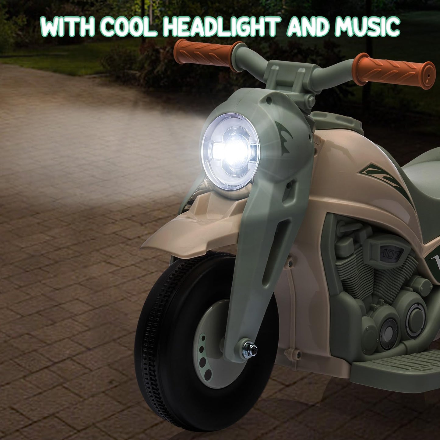 Garvee Ride - P Series: 6V Battery-Powered Electric Motorcycle with 1.9 Mph Speed, Led Headlights, Music, Pedal, Forward/Reverse, 3 Wheels | Motorbike Toy Gift for Toddlers 3 and Up - B