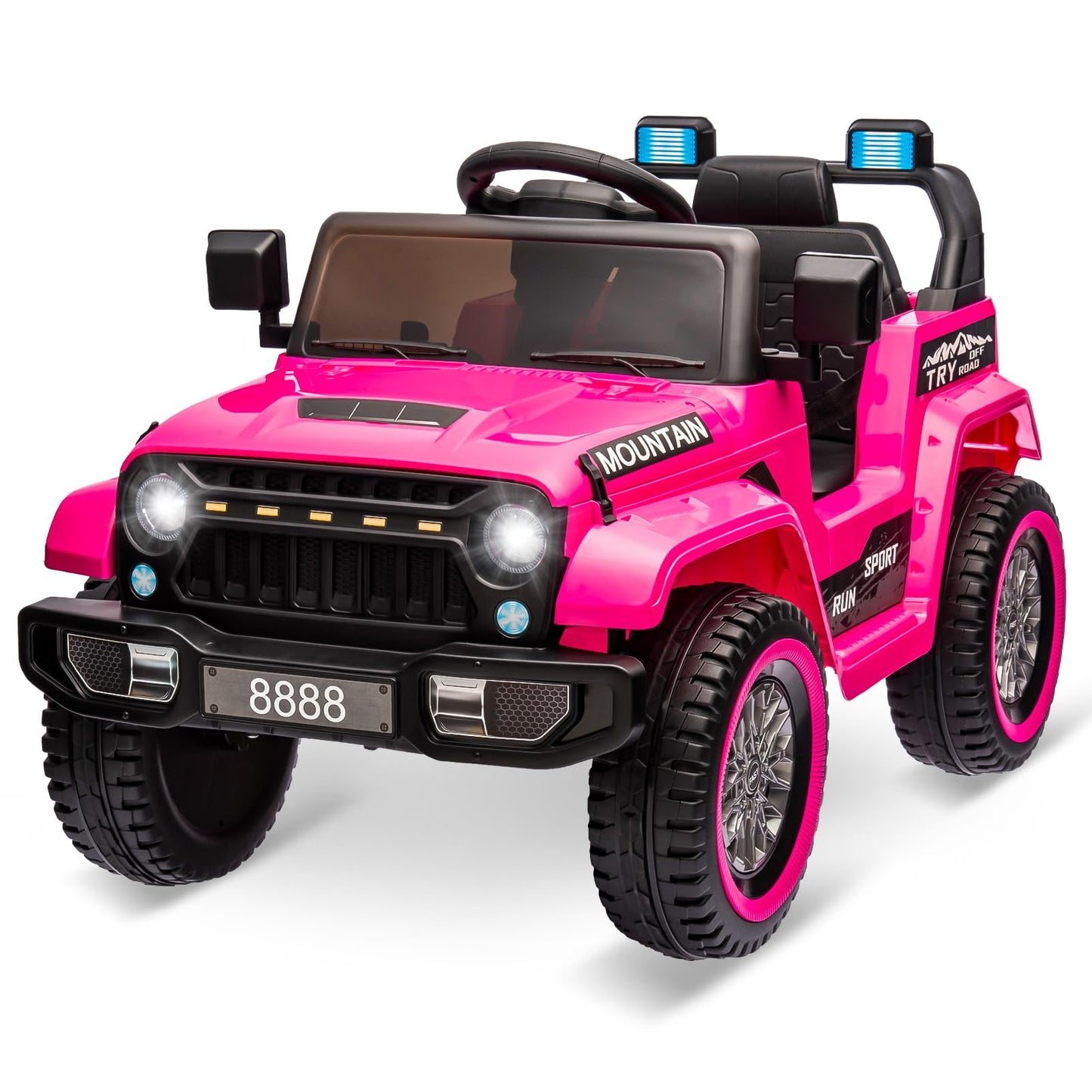 Garvee Ride - P Series: 12V Kids Ride-On Truck For Age 3+, Remote Control, LED, Music, 3 Speeds - Pink