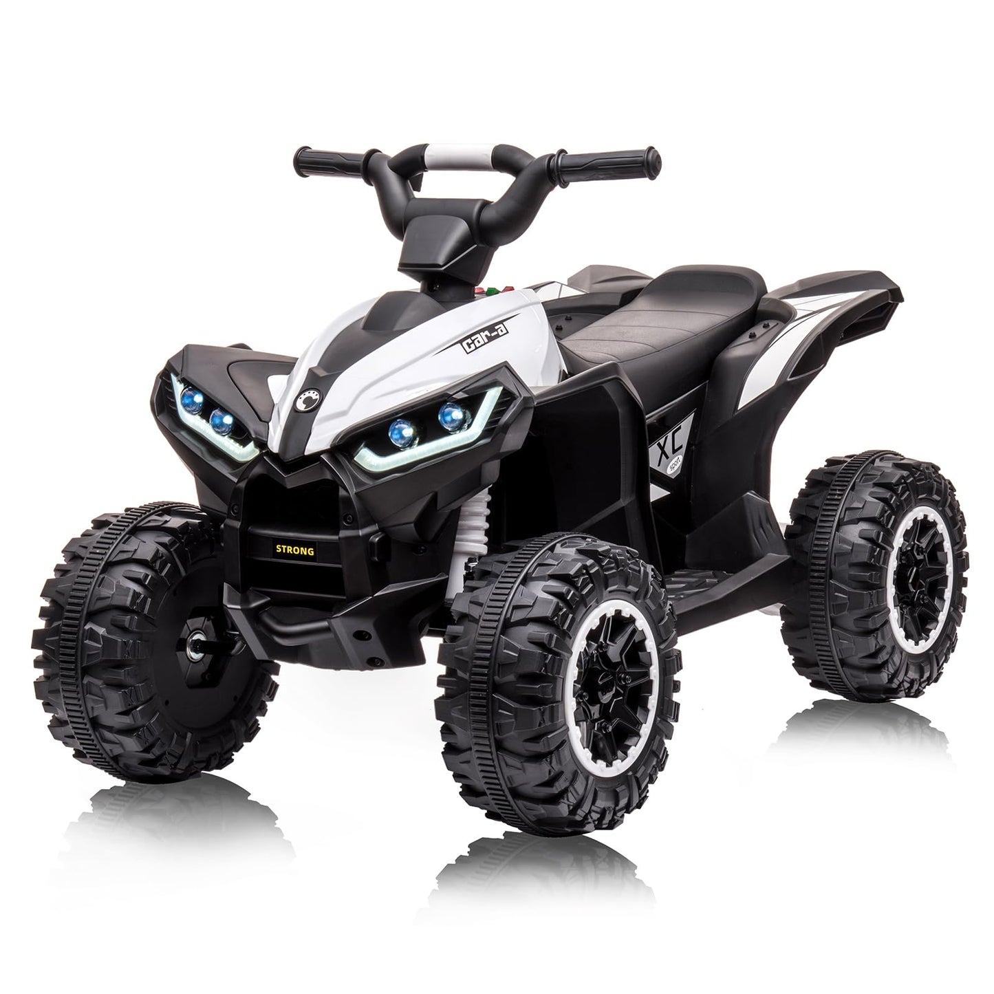 Garvee Ride - P Series: 12V Kids ATV 4 Wheeler, Music, LED Lights, Battery Powered Ride On Toy for Boys Girls, Outdoor Adventure Vehicle White