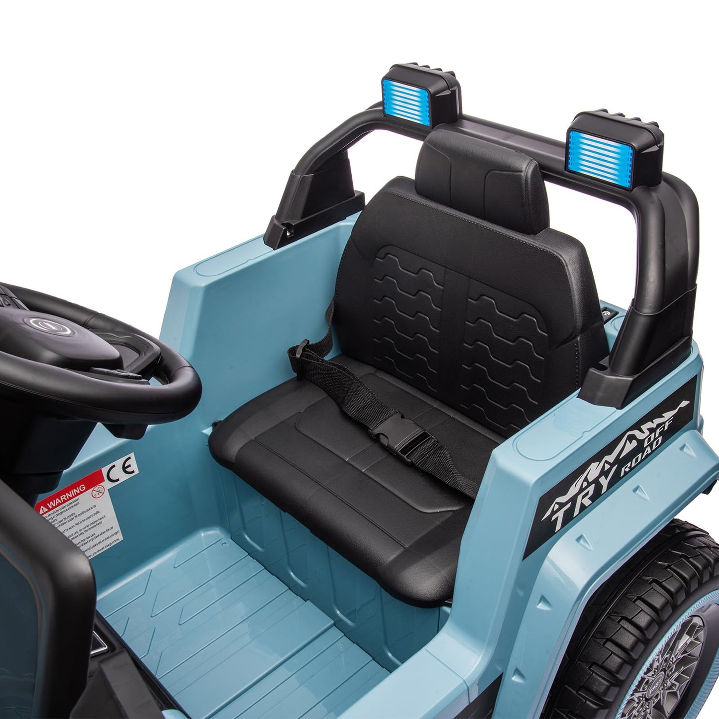 Garvee Ride - P Series: 12V Kids Ride-On Truck For Age 3+, Remote Control, LED, Music, 3 Speeds - Blue
