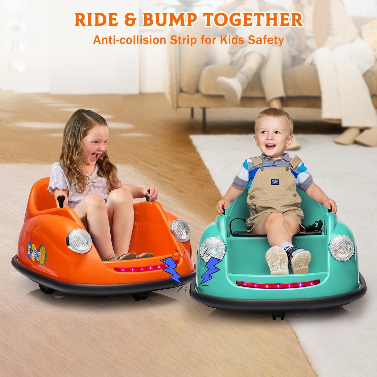 Garvee Ride - P Series: 12V Battery Car for Kids W/Parent Remote, Led Lights, 2-Speed, 360°Spin - Orange