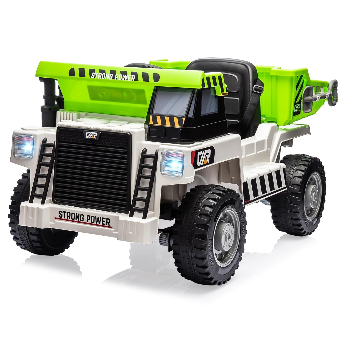 Garvee Ride - P Series: 12V Ride on Dump Truck with Remote Control, Electric Dump Bed, MP3 Player, USB Charger, All-Terrain Tires, Suitable for Indoor and Outdoor Play