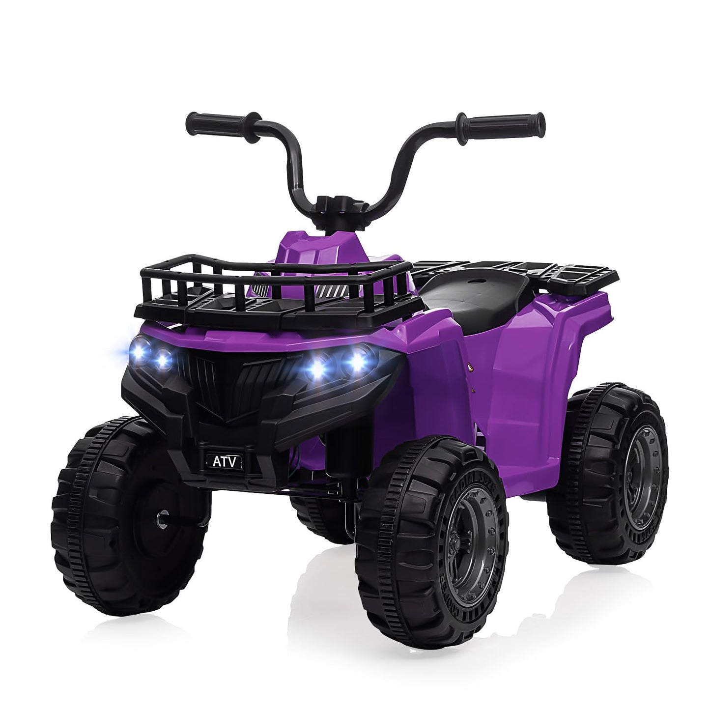 Garvee Ride - P Series: 12V Kids Ride On Electric Quad ATV, Ride Car Toy with Bluetooth Audio,High/Low Speed, LED Headlights, Battery Indicator & Radio Orange - Purple
