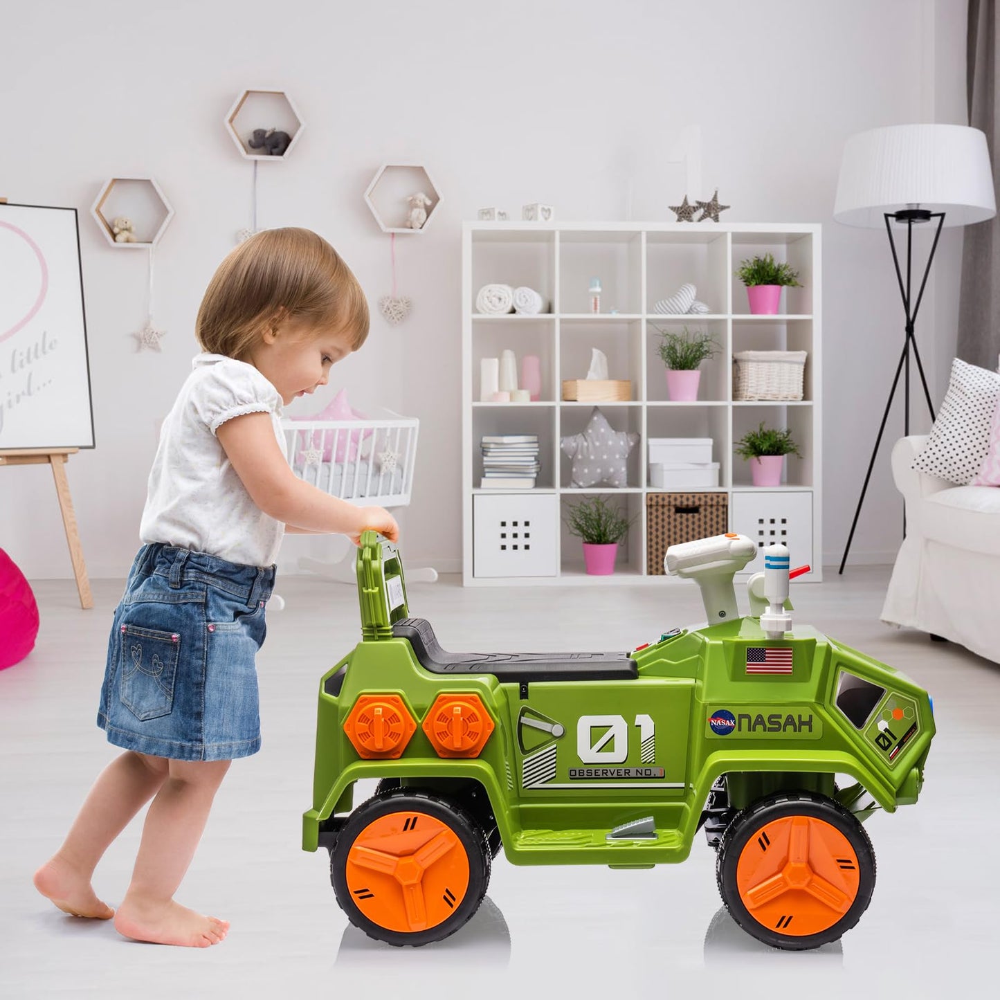 Garvee Ride - P Series: 6V Electric Toddlers Car, with Flash Lights, Music, Easy Control, for Indoor/Outdoor Use, Ride on Toy for Kids