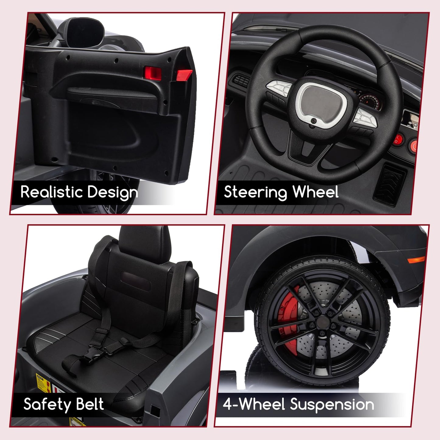 Garvee Ride - P Series: 12V Kids' Electric Ride On Car, Licensed Dodge Challenger Electric Car, Battery Powered Car with Parental Remote & Kids Manual Control, Battery Display, Volume Control for Kids