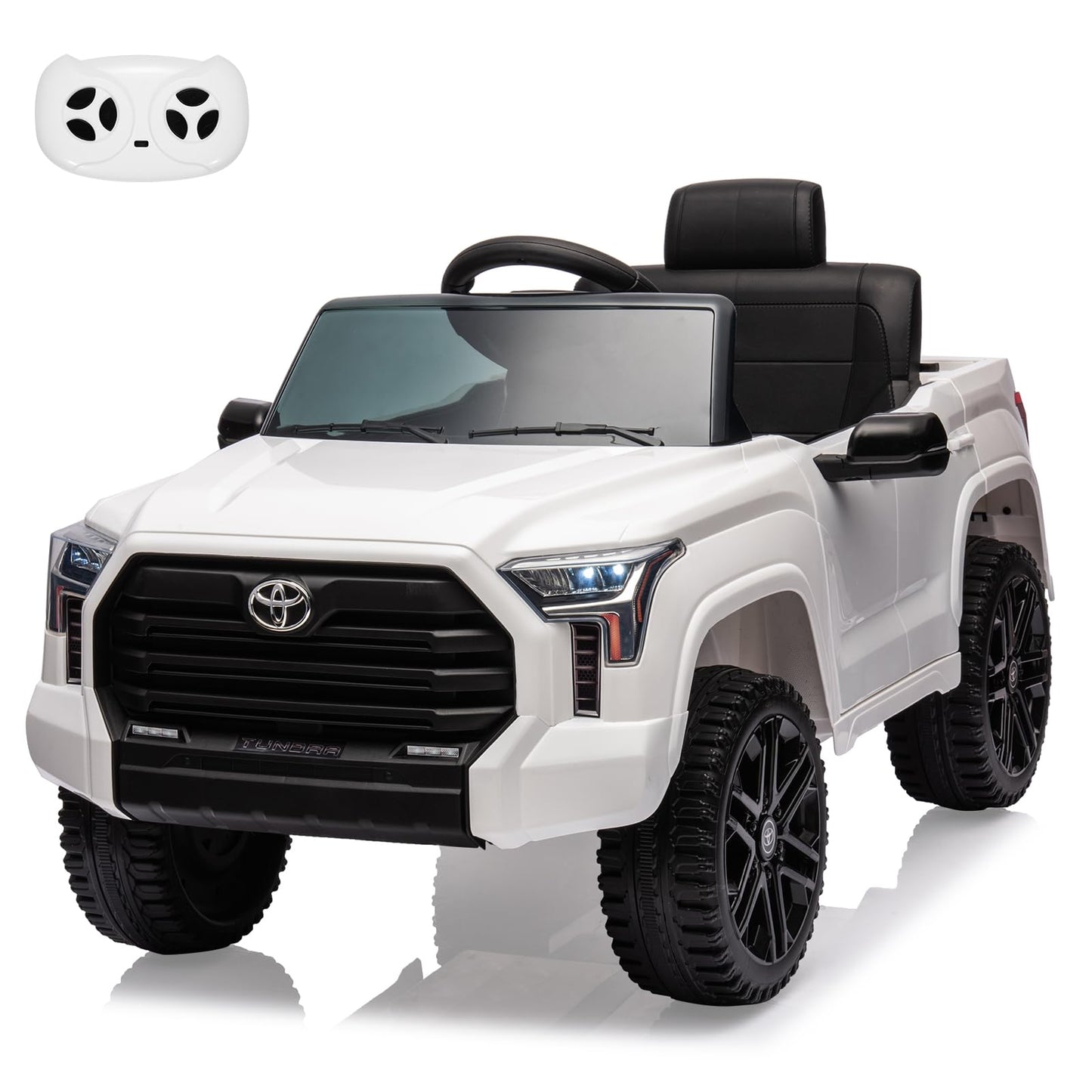 Garvee Ride - P Series: 12V Ride on Car For Kids Age 3+ , Licensed Toyota, with Remote Control, MP3, LED Lights, Suspension System, Double Doors, Safety Belt, Ride On Toys for Boys Girls - White