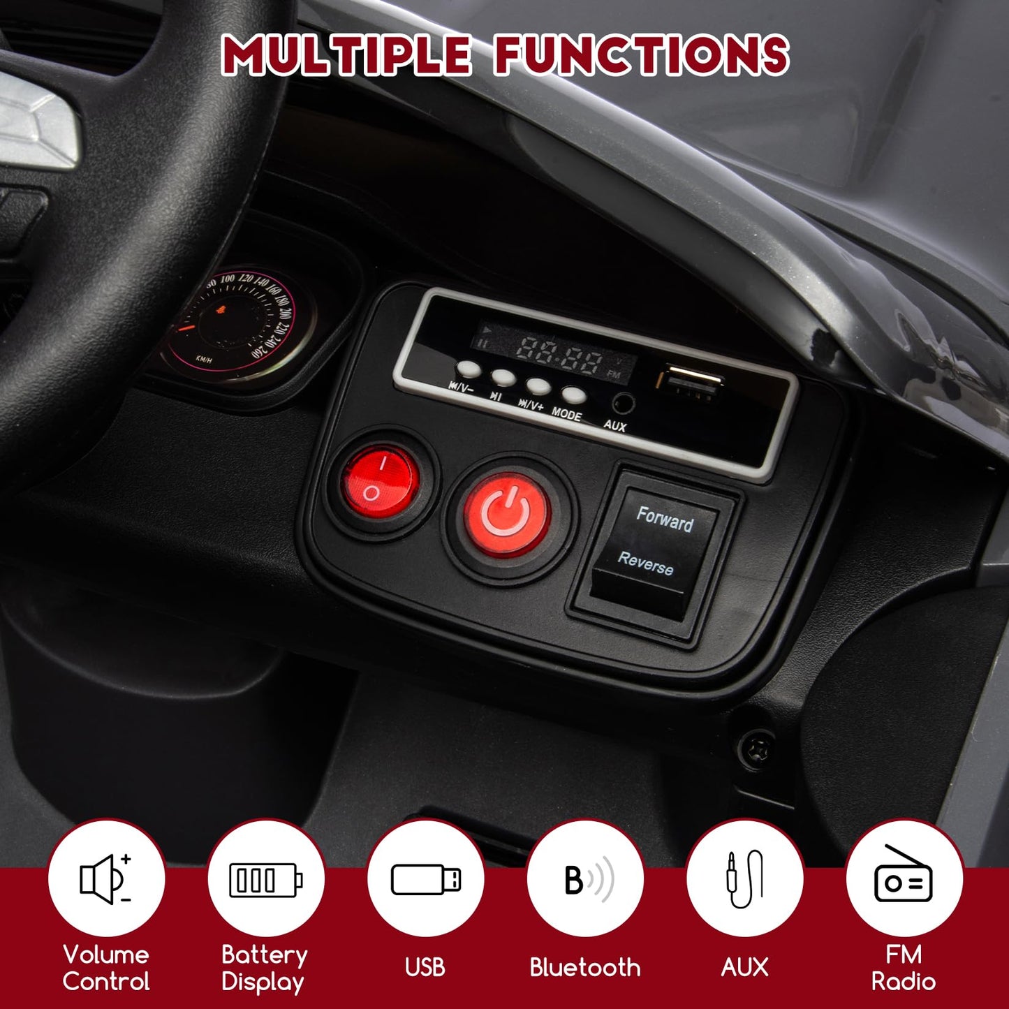 Garvee Ride - P Series: 12V Kids' Electric Ride On Car, Licensed Dodge Challenger Electric Car, Battery Powered Car with Parental Remote & Kids Manual Control, Battery Display, Volume Control for Kids