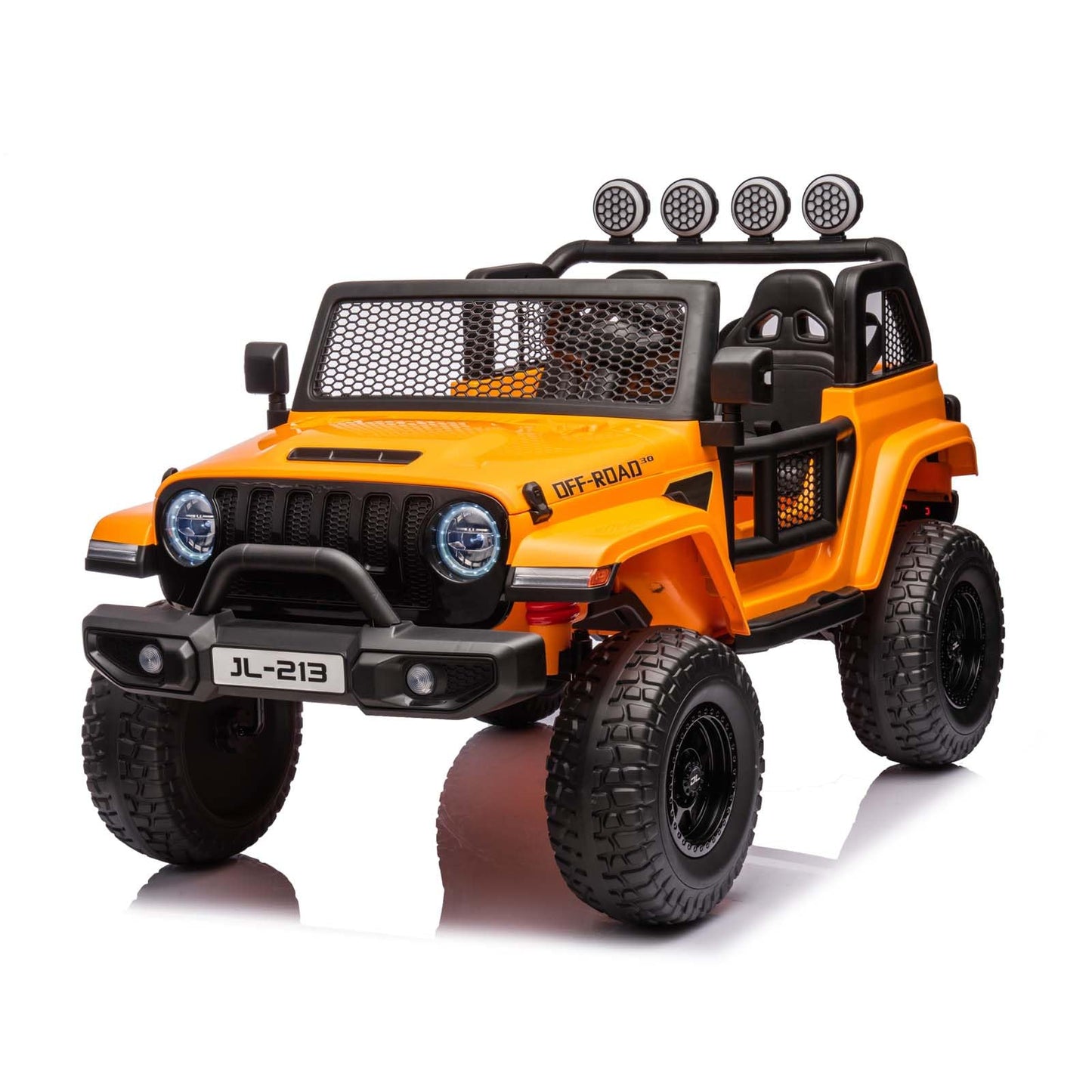 Garvee Ride - P Series: 24V 7AH Kids Ride on Truck Car 2 Seater Electric Vehicles for Toddles 2WD/4WD Switchable Battery Powered Cars with Remote Control, 4-Wheeler Suspension, LED Lights, MP3, Back Storage - Orange
