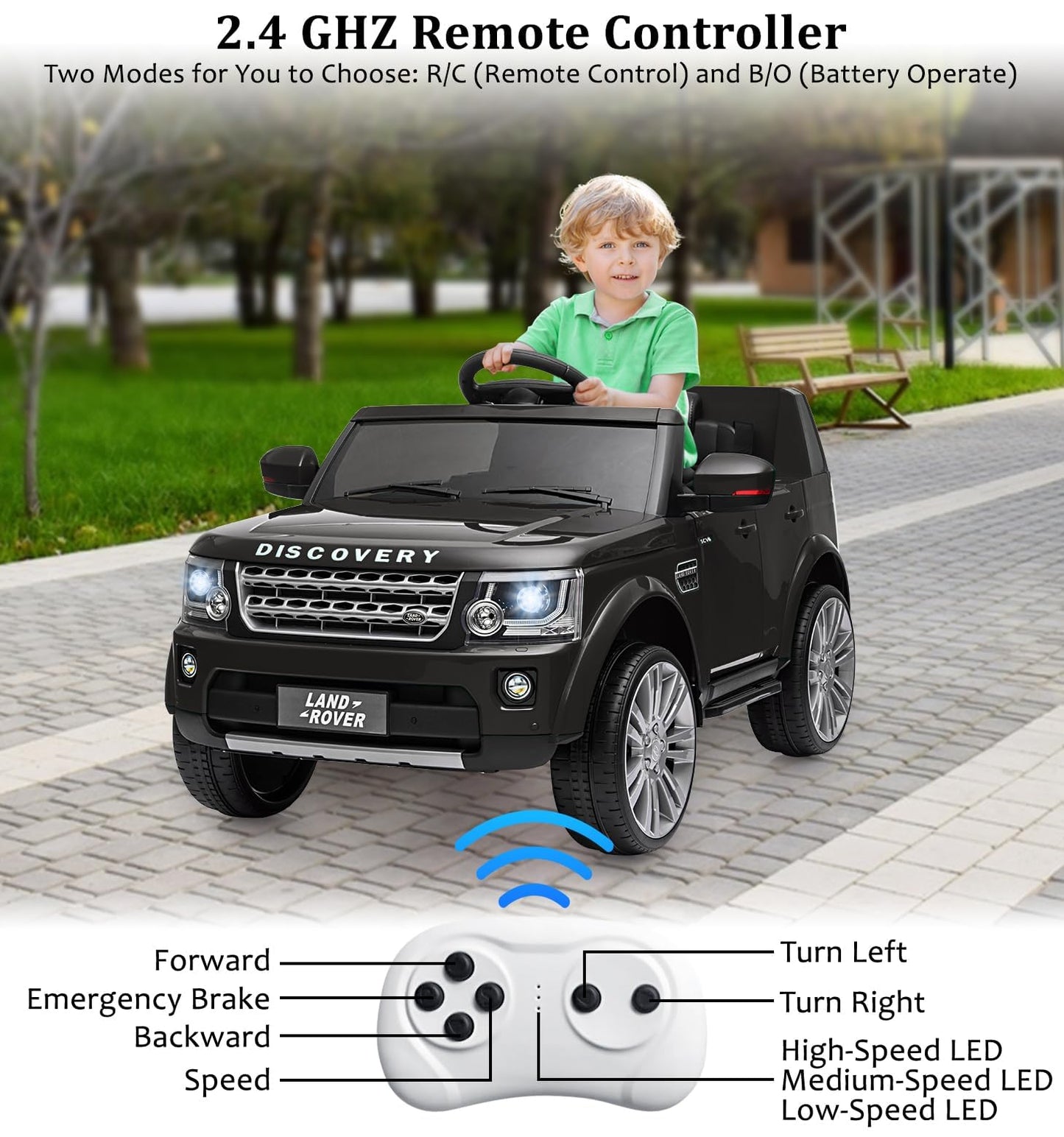 Garvee Ride - P Series: 12V 4.5 MPH + Parent Remote Control, Music Player + LED Lights + Realistic Dashboard + USB Interface + Kids Ages 3-8