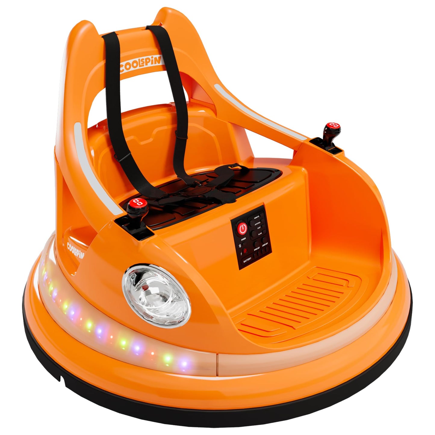 Garvee Ride - P Series: 12V Ride on Toddler Bumping Car W/Remote Control, LED Lights & 360 Degree Spin, ASTM Certified - Orange